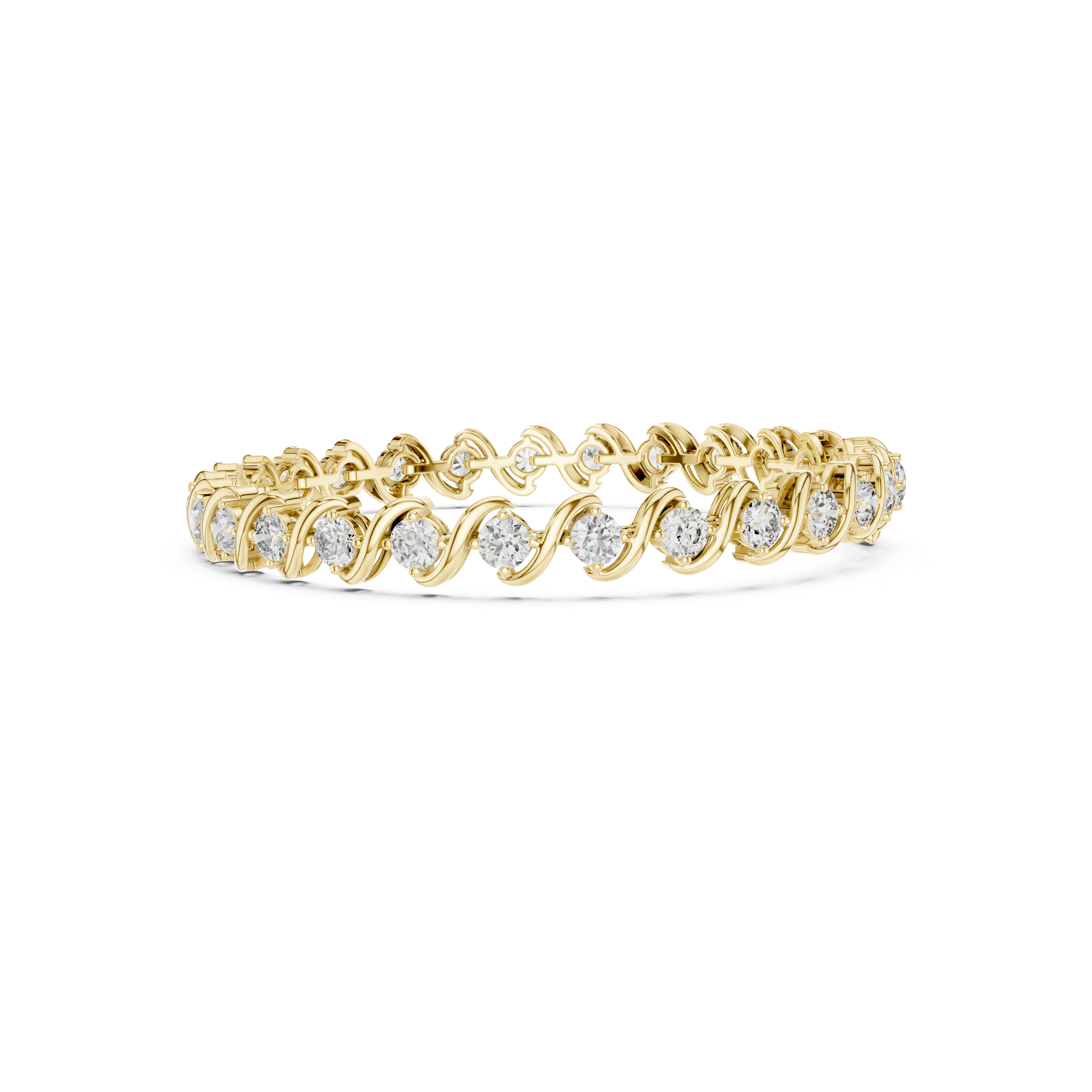 Gold 6Ct Round Cut Lab Grown Diamond Tennis Vorex Bracelet