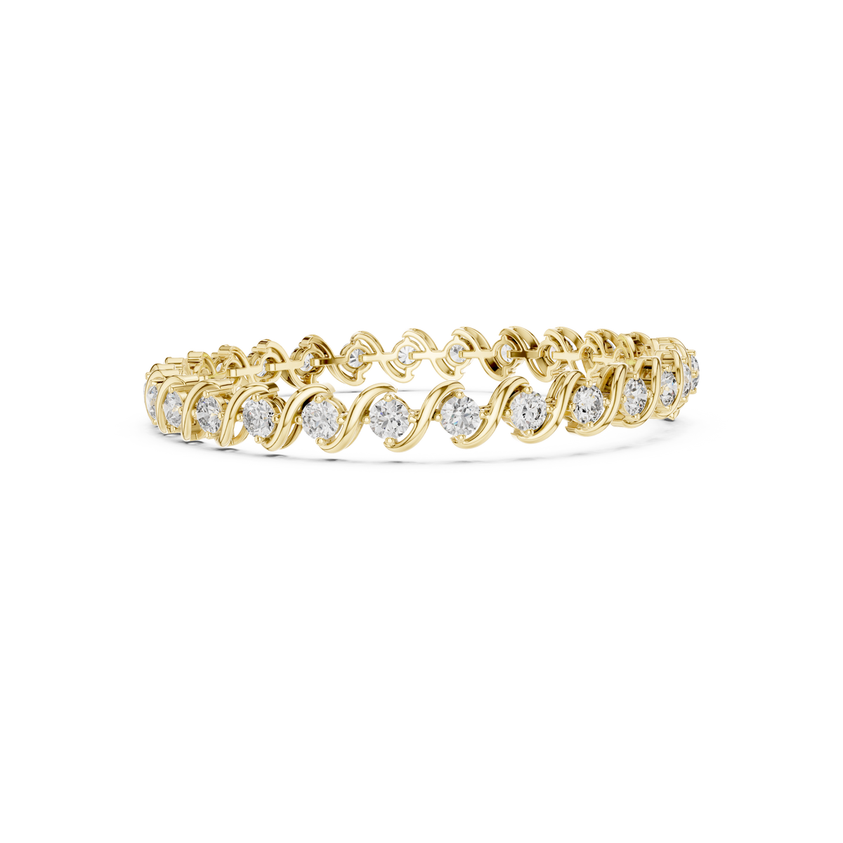 Gold 6Ct Round Cut Lab Grown Diamond Tennis Vorex Bracelet
