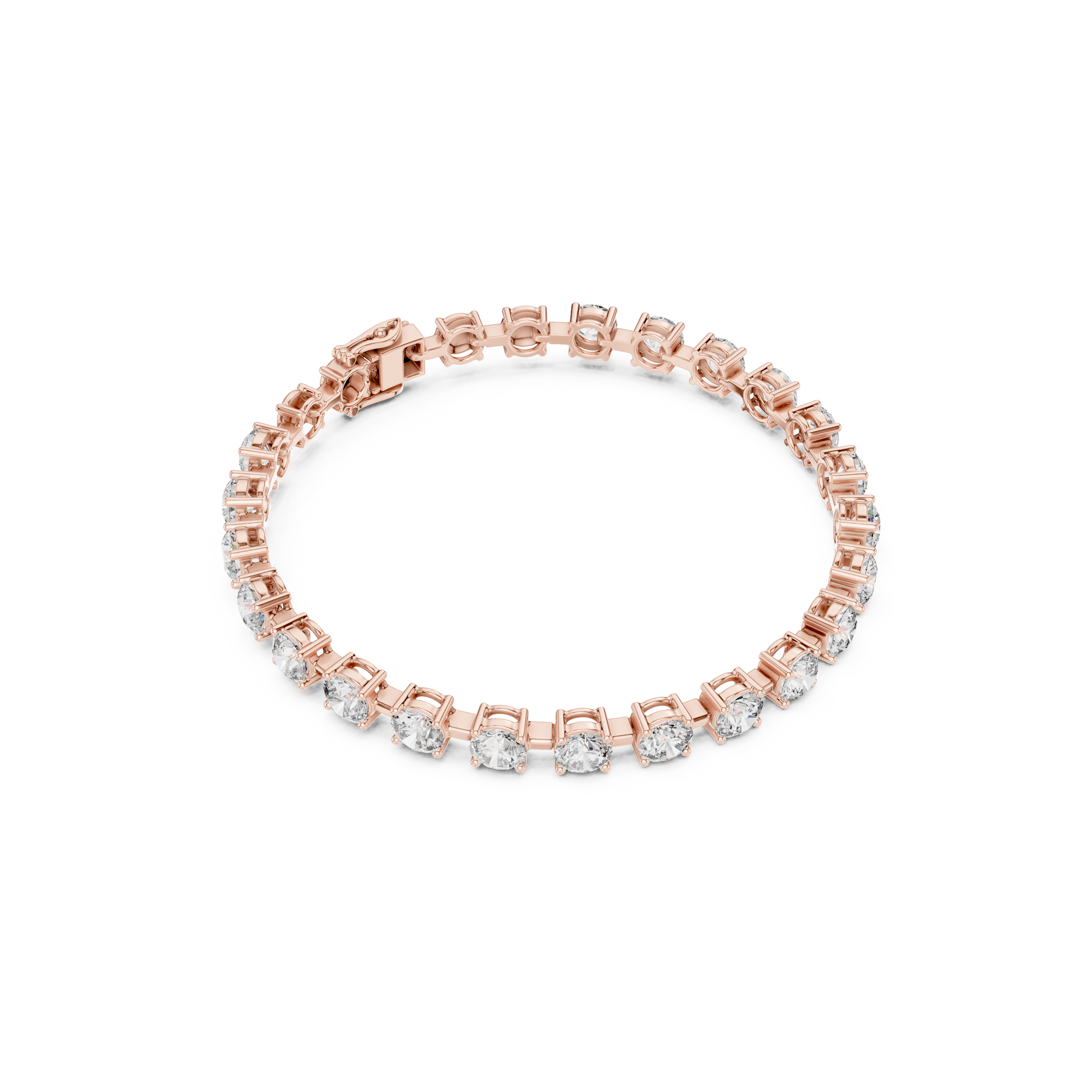 Gold 10Ct Tennis Round Lab Grown Diamond Olga Bracelet