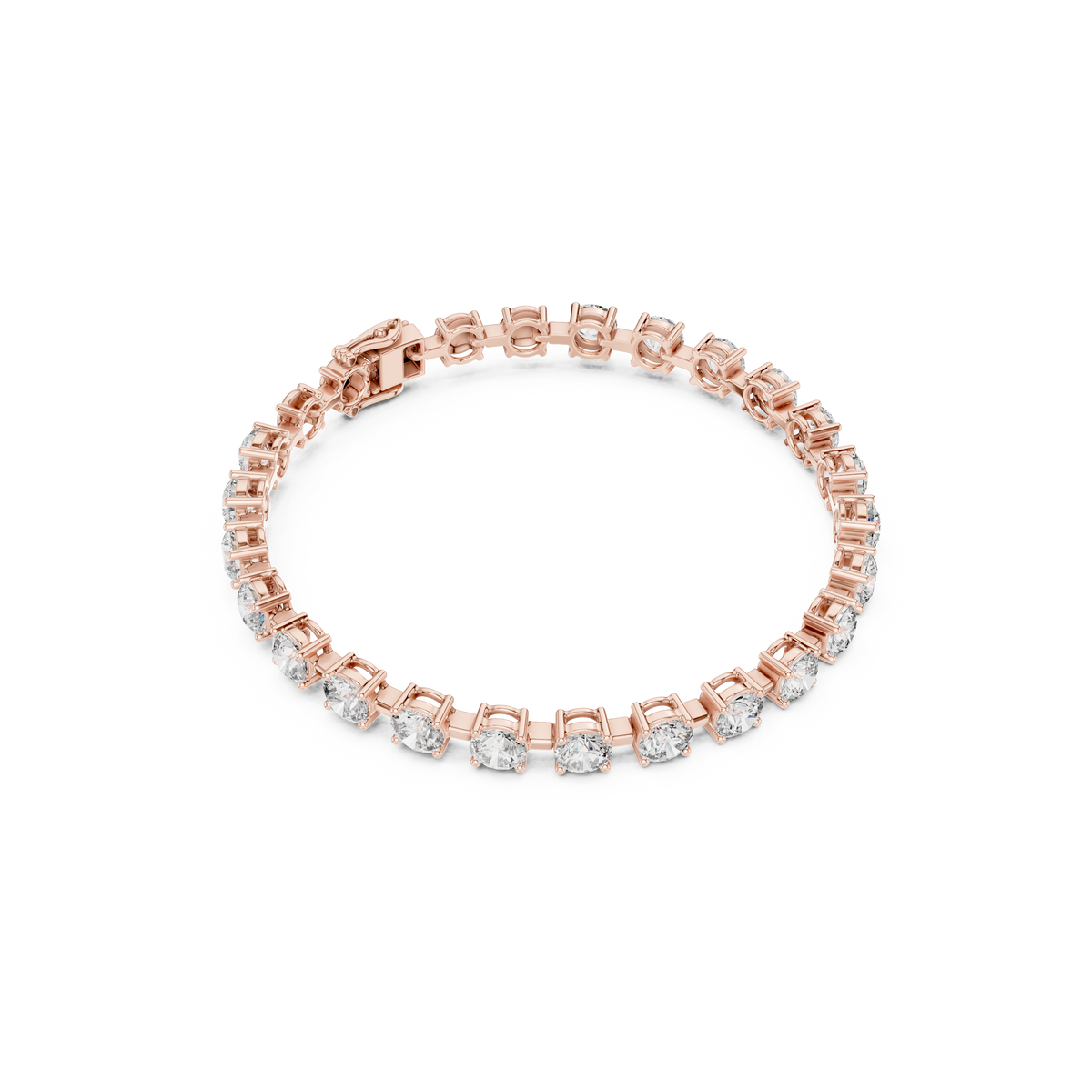 Gold 10Ct Tennis Round Lab Grown Diamond Olga Bracelet