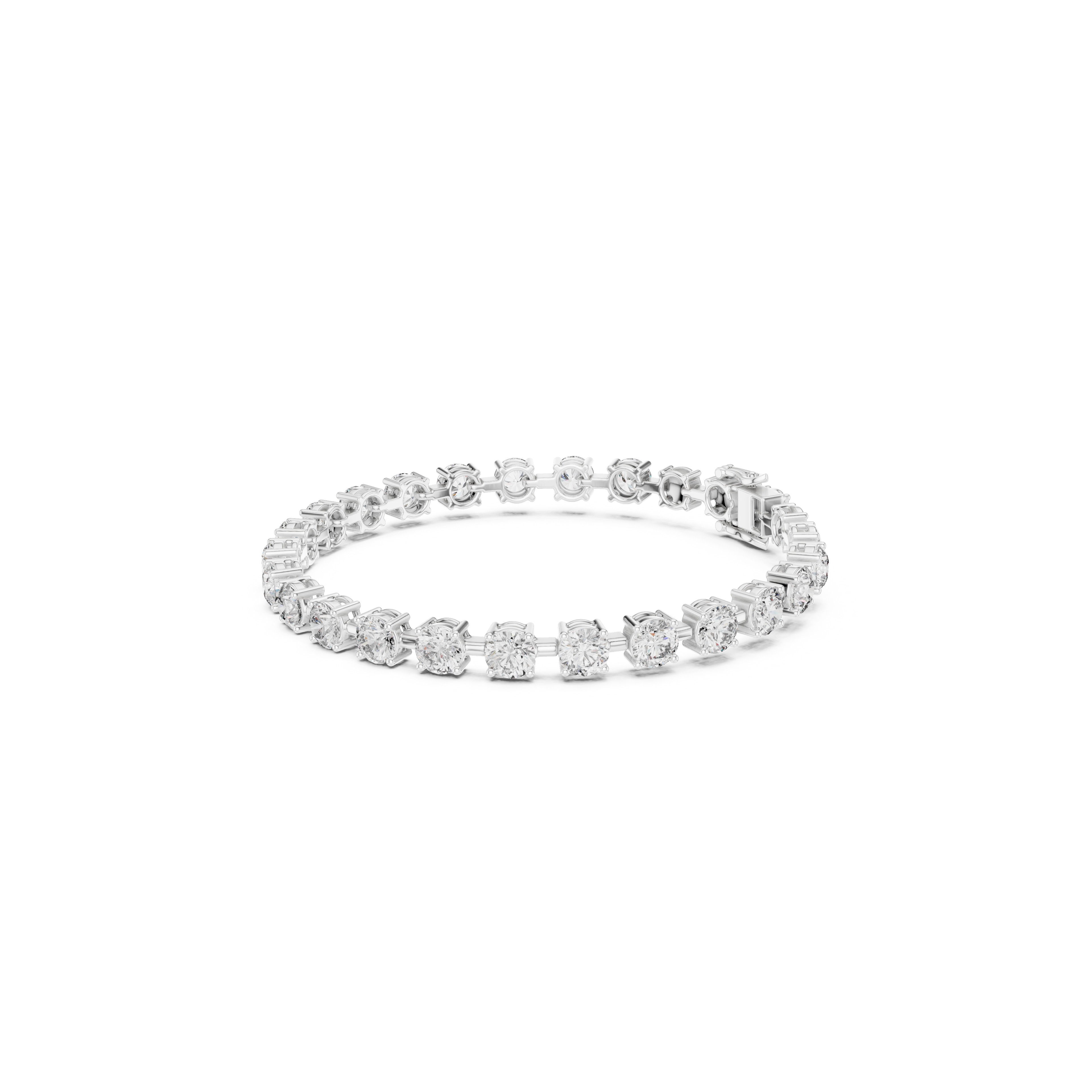 Gold 10Ct Tennis Round Lab Grown Diamond Olga Bracelet