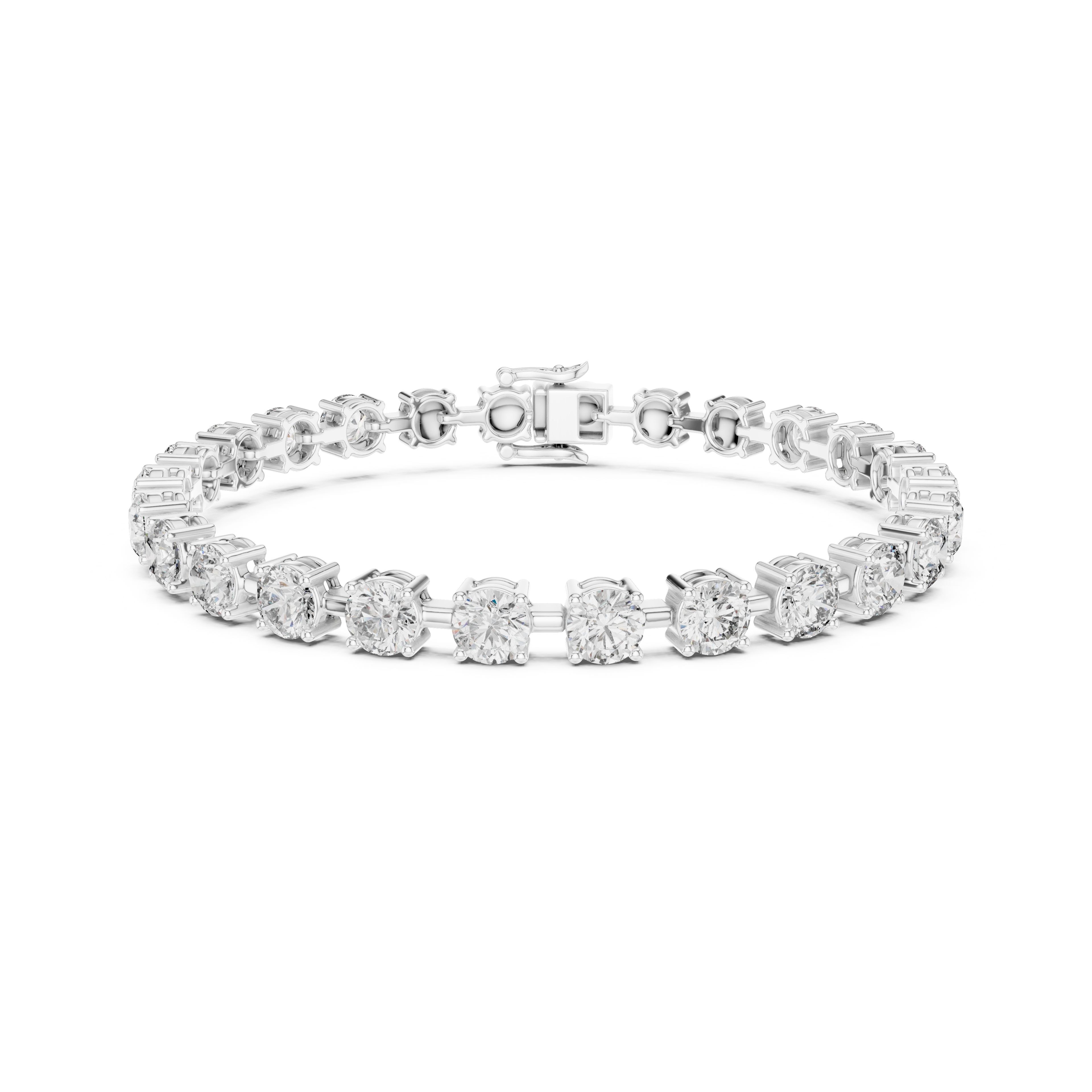Gold 10Ct Tennis Round Lab Grown Diamond Olga Bracelet