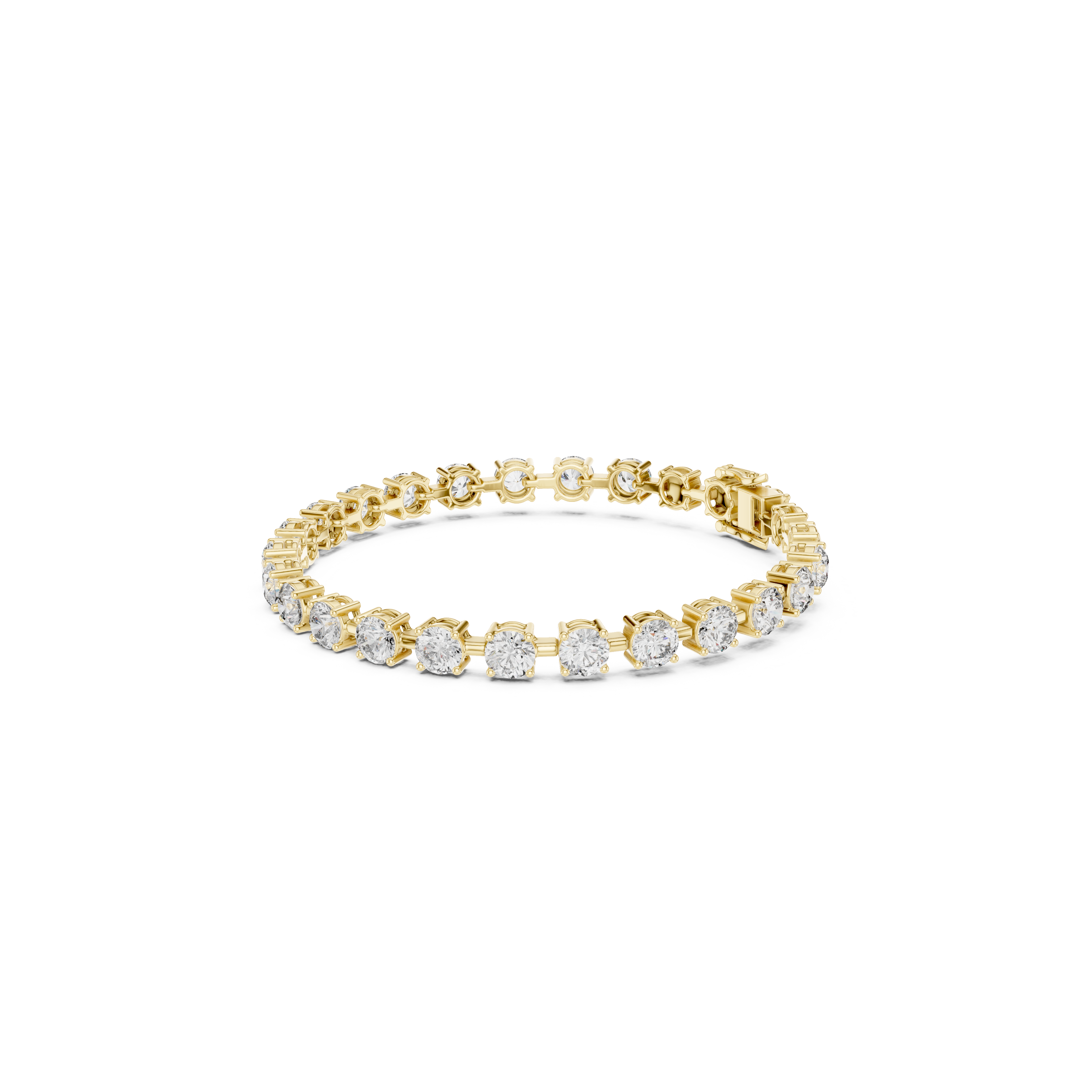 Gold 10Ct Tennis Round Lab Grown Diamond Olga Bracelet