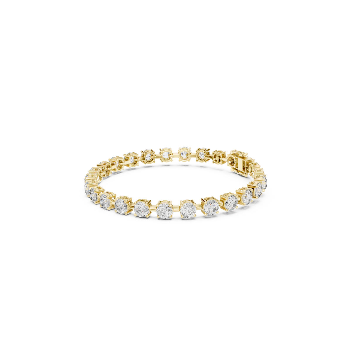 Gold 10Ct Tennis Round Lab Grown Diamond Olga Bracelet