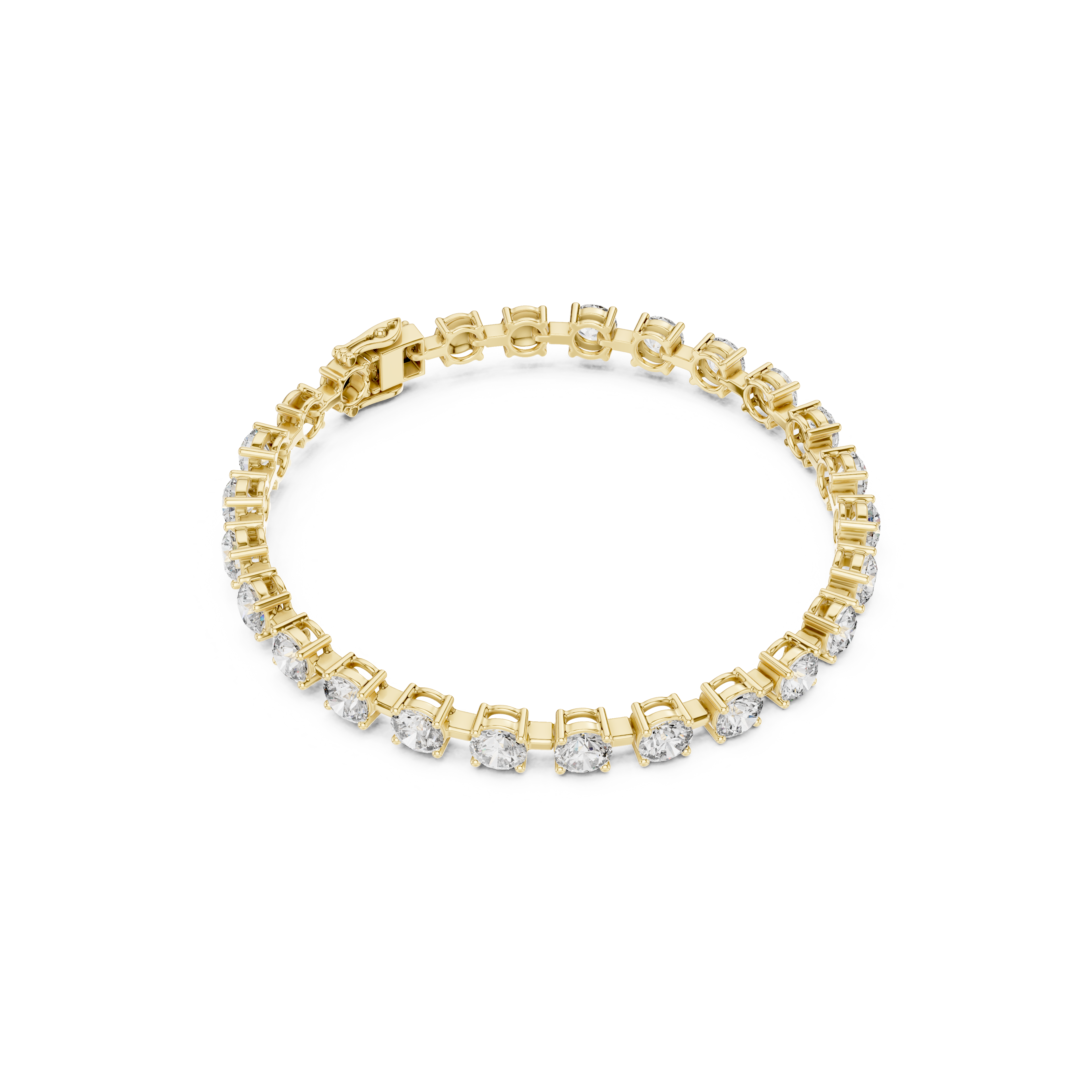 Gold 10Ct Tennis Round Lab Grown Diamond Olga Bracelet