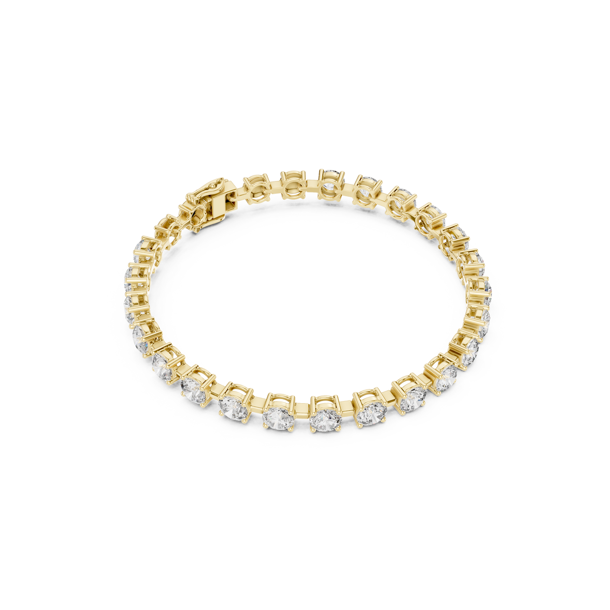 Gold 10Ct Tennis Round Lab Grown Diamond Olga Bracelet