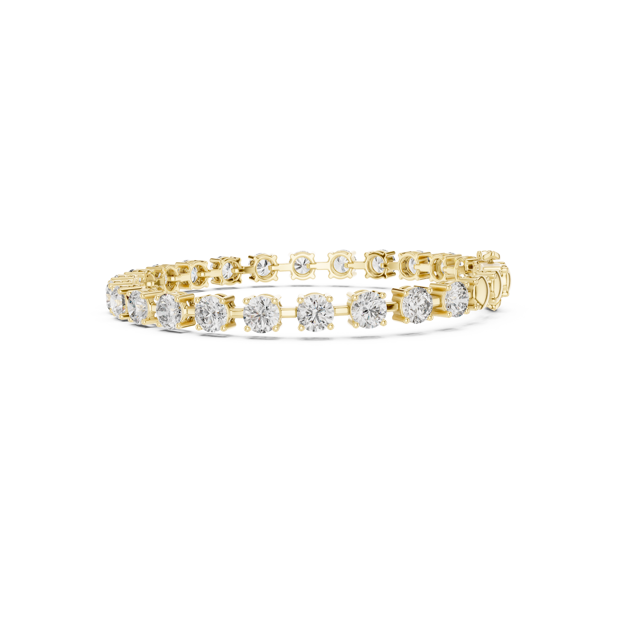 Gold 10Ct Tennis Round Lab Grown Diamond Olga Bracelet