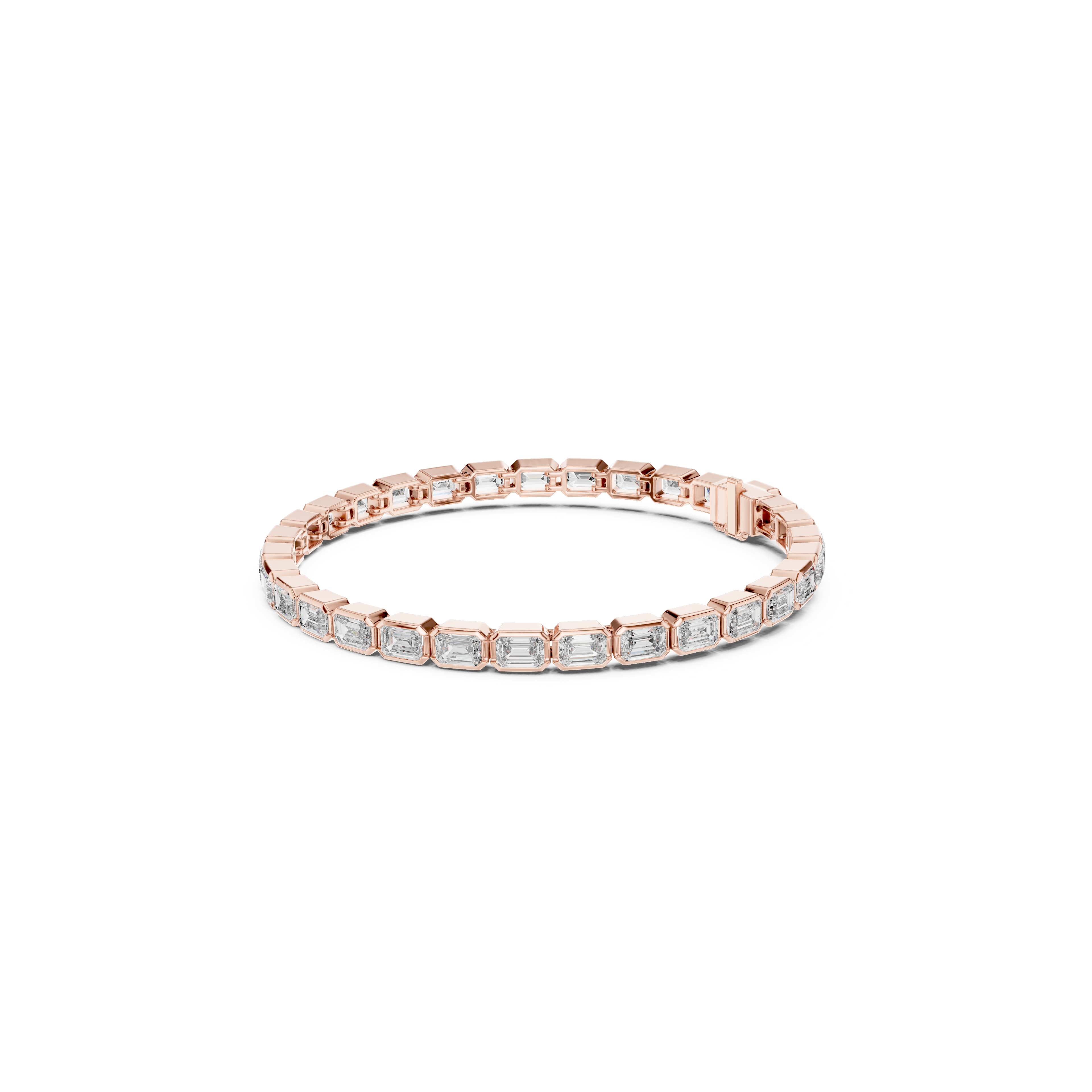 Gold 9Ct Emerald Lab Grown Diamond Tennis Koa Bracelet