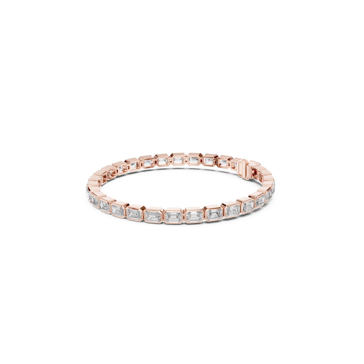 Gold 9Ct Emerald Lab Grown Diamond Tennis Koa Bracelet
