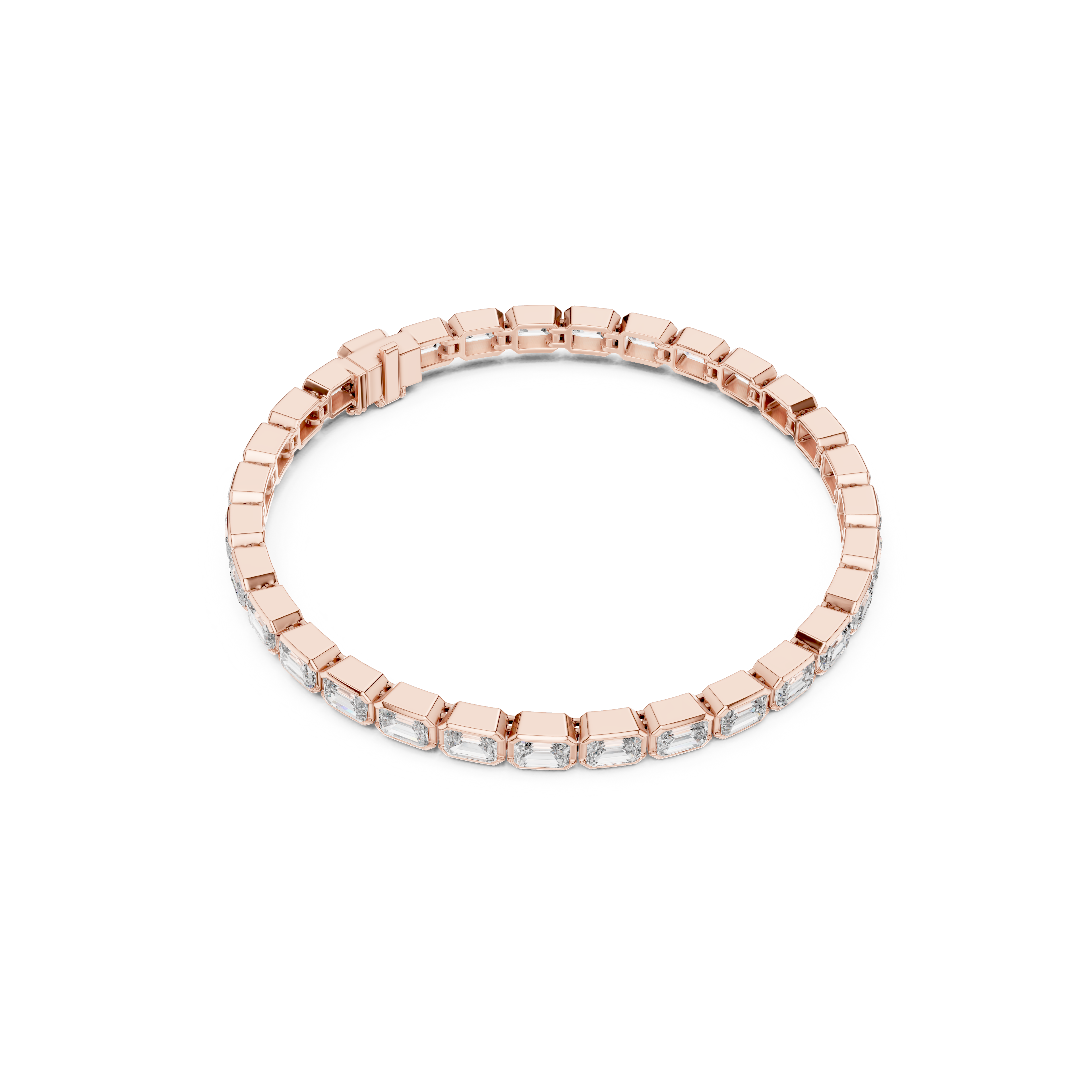 Gold 9Ct Emerald Lab Grown Diamond Tennis Koa Bracelet