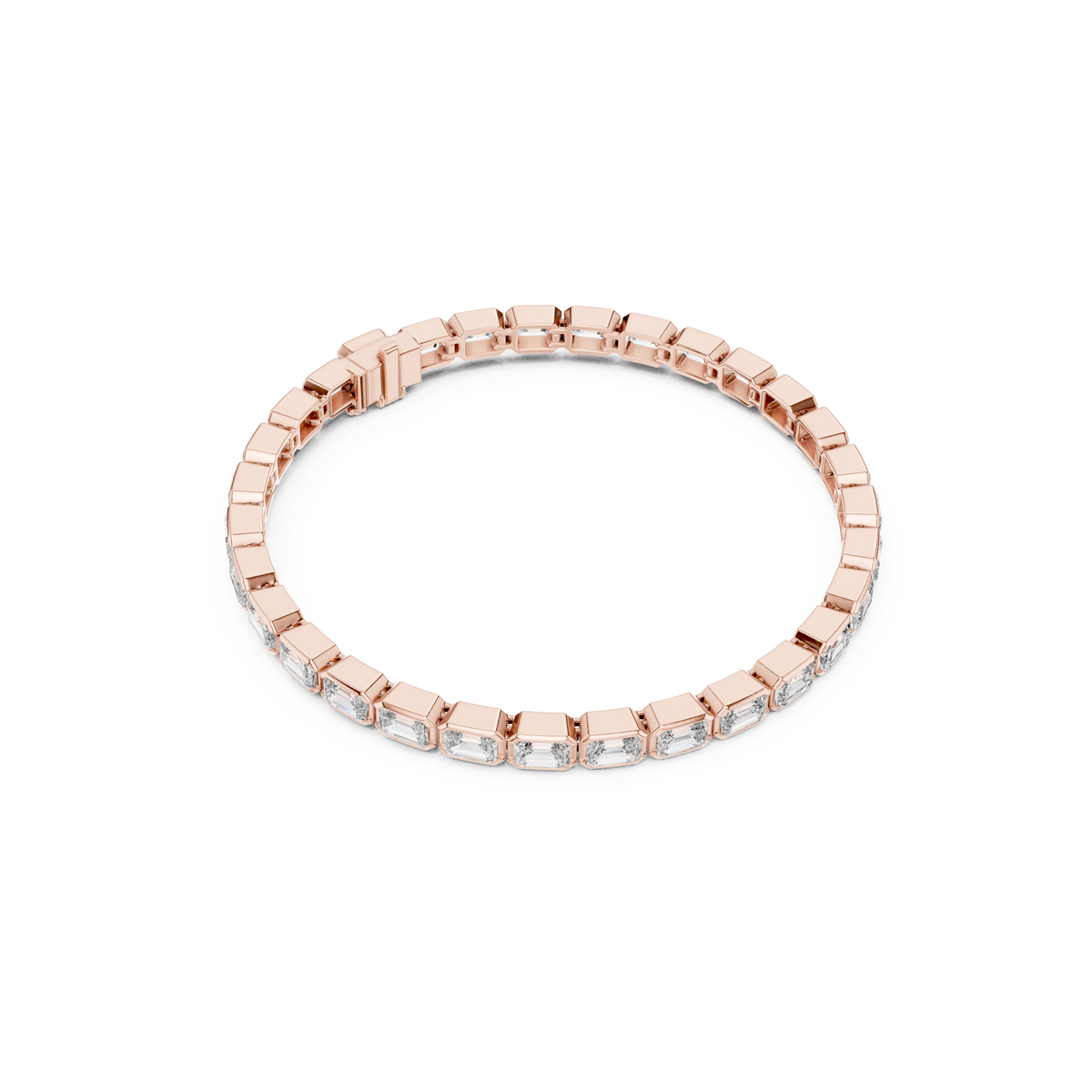 Gold 9Ct Emerald Lab Grown Diamond Tennis Koa Bracelet