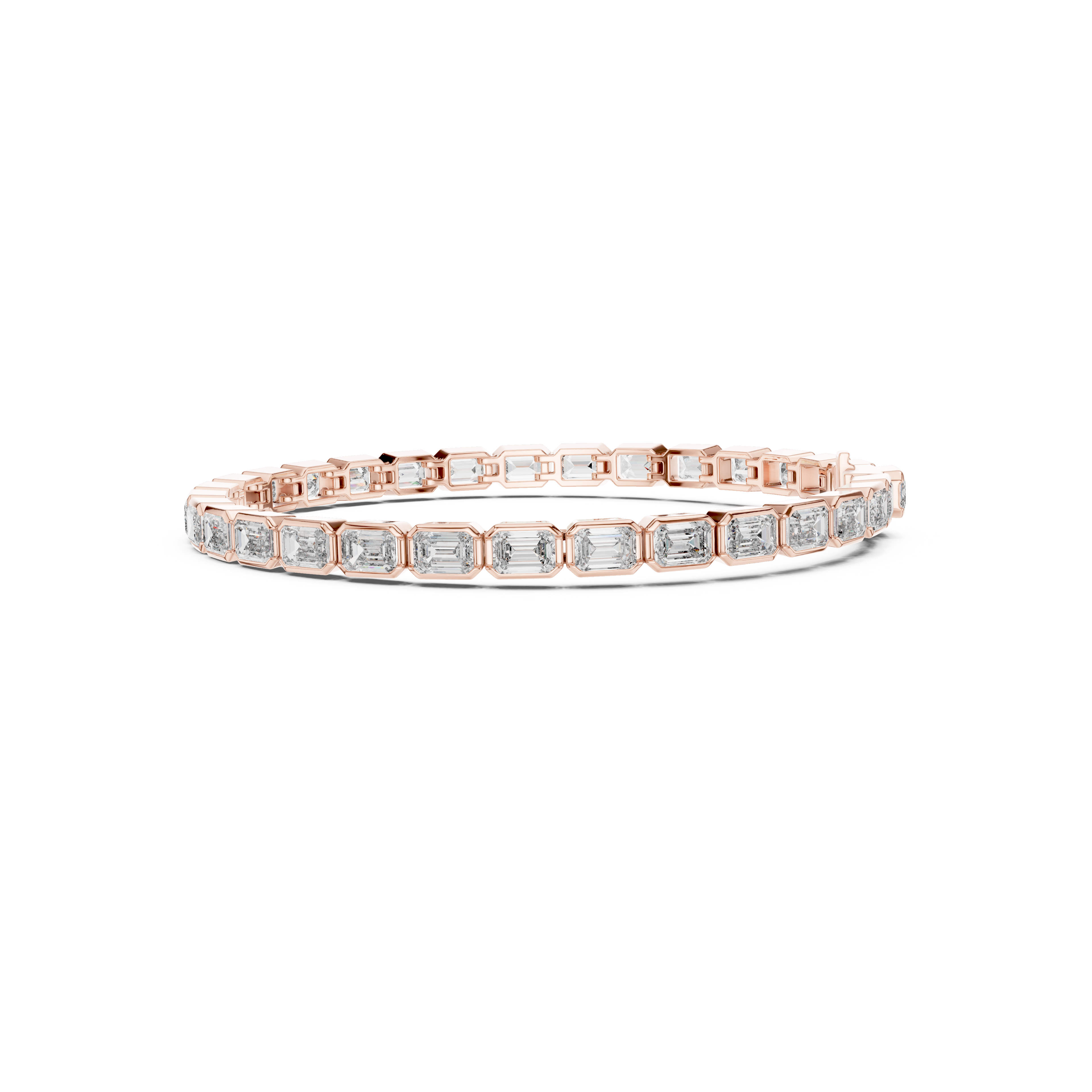 Gold 9Ct Emerald Lab Grown Diamond Tennis Koa Bracelet