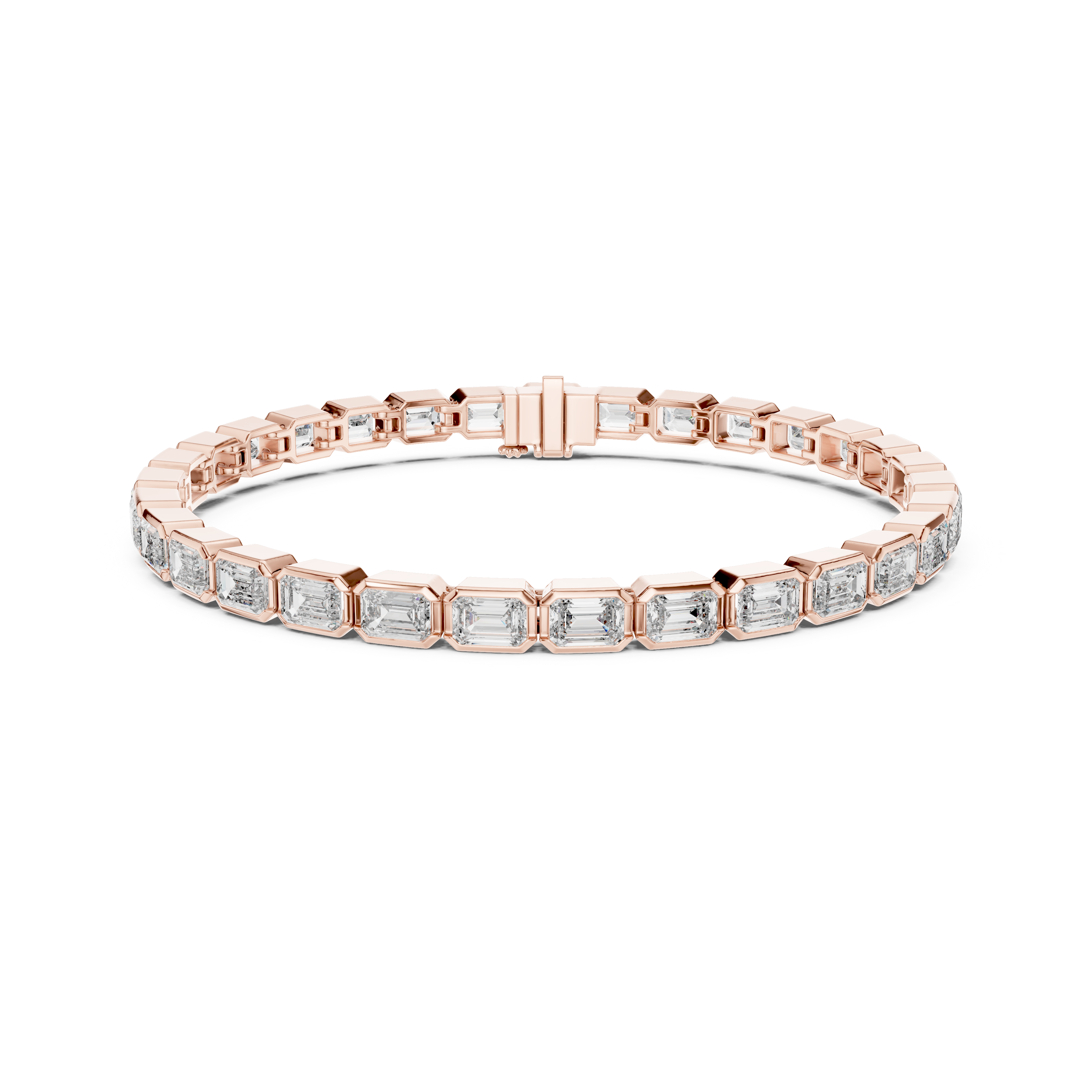 Gold 9Ct Emerald Lab Grown Diamond Tennis Koa Bracelet