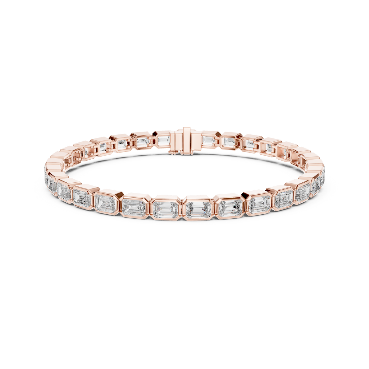 Gold 9Ct Emerald Lab Grown Diamond Tennis Koa Bracelet