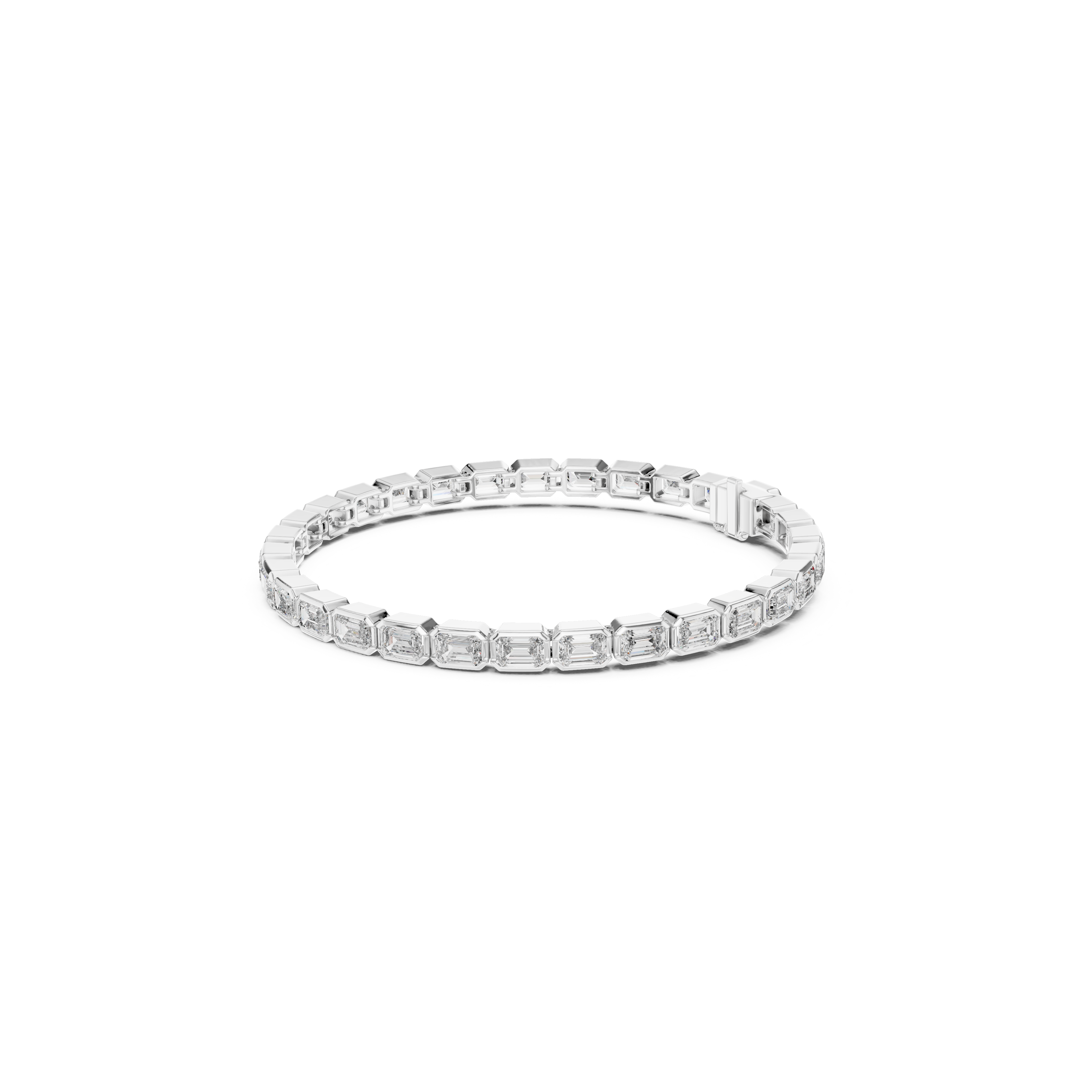 Gold 9Ct Emerald Lab Grown Diamond Tennis Koa Bracelet