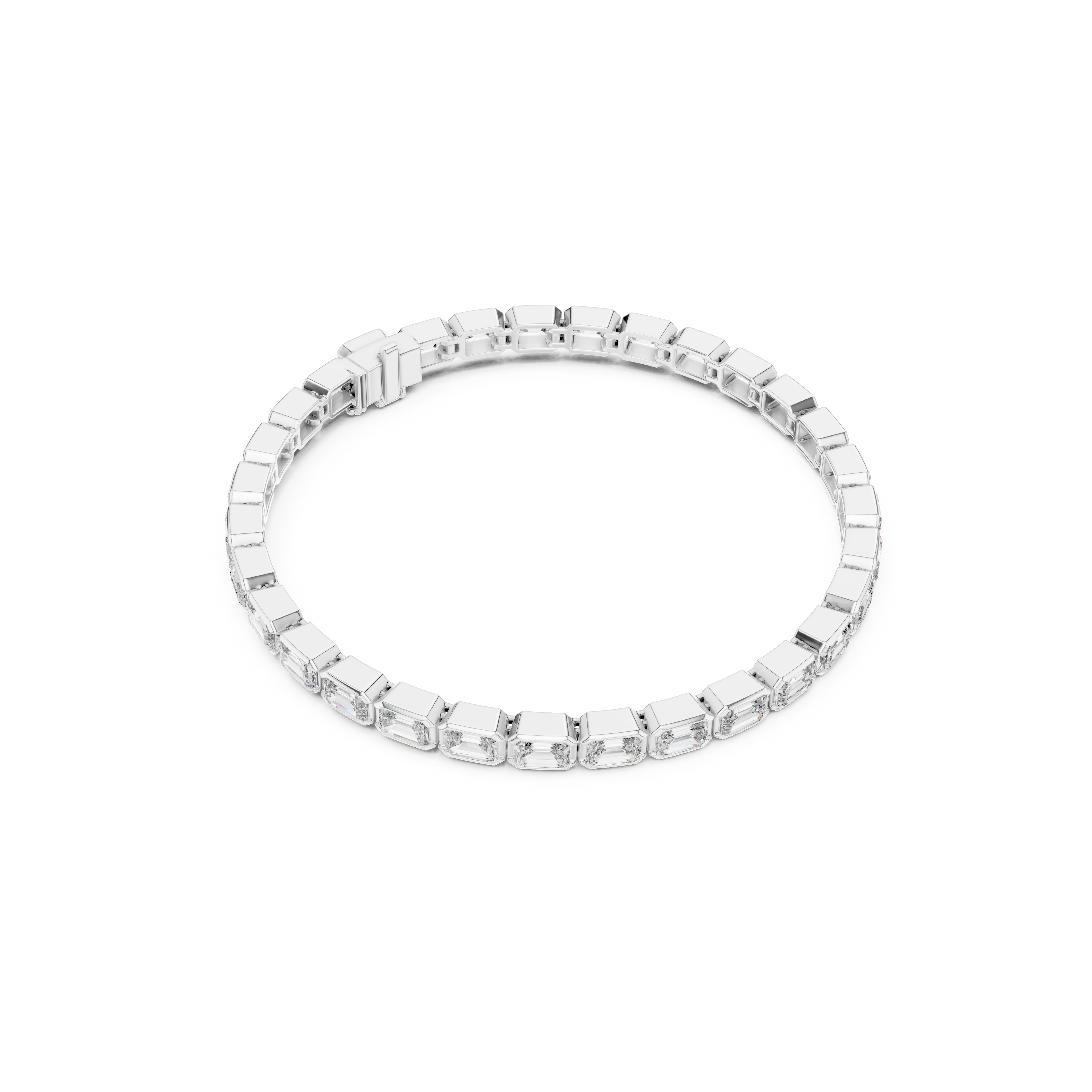Gold 9Ct Emerald Lab Grown Diamond Tennis Koa Bracelet