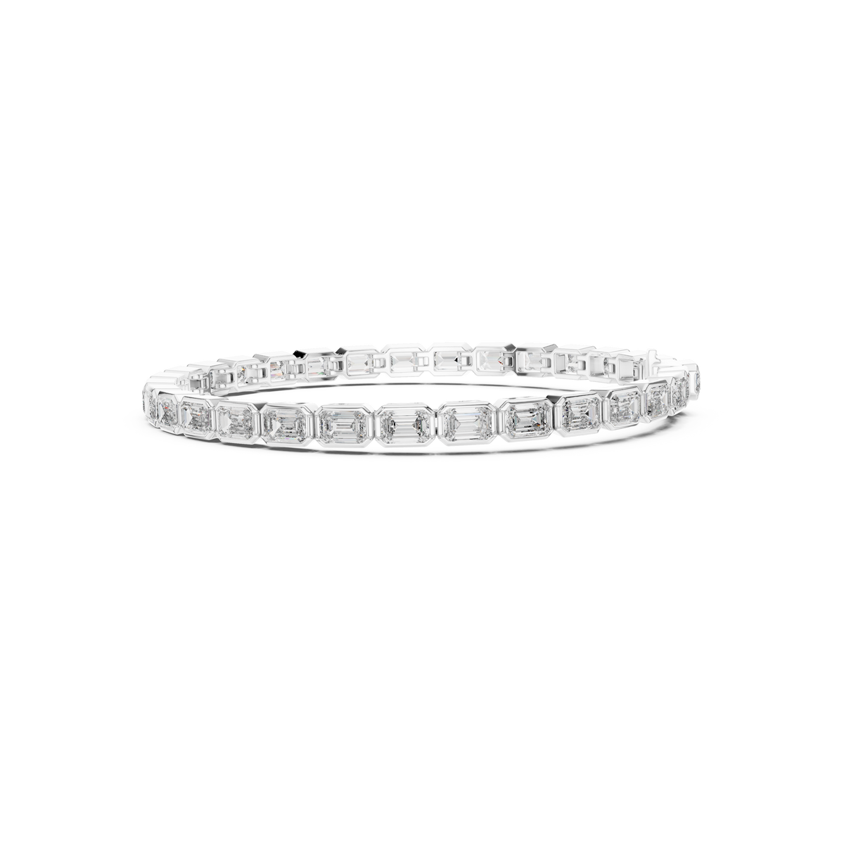 Gold 9Ct Emerald Lab Grown Diamond Tennis Koa Bracelet