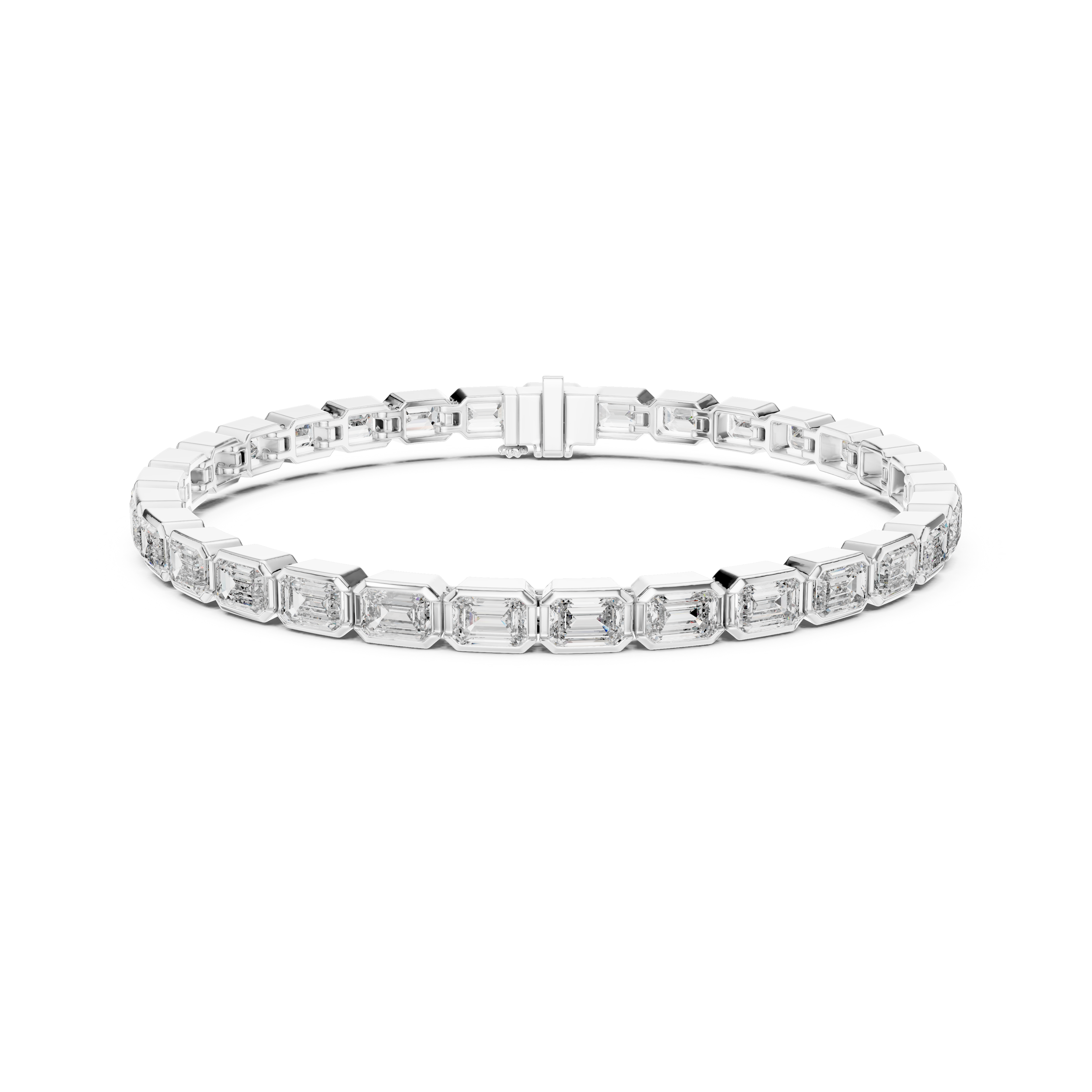 Gold 9Ct Emerald Lab Grown Diamond Tennis Koa Bracelet
