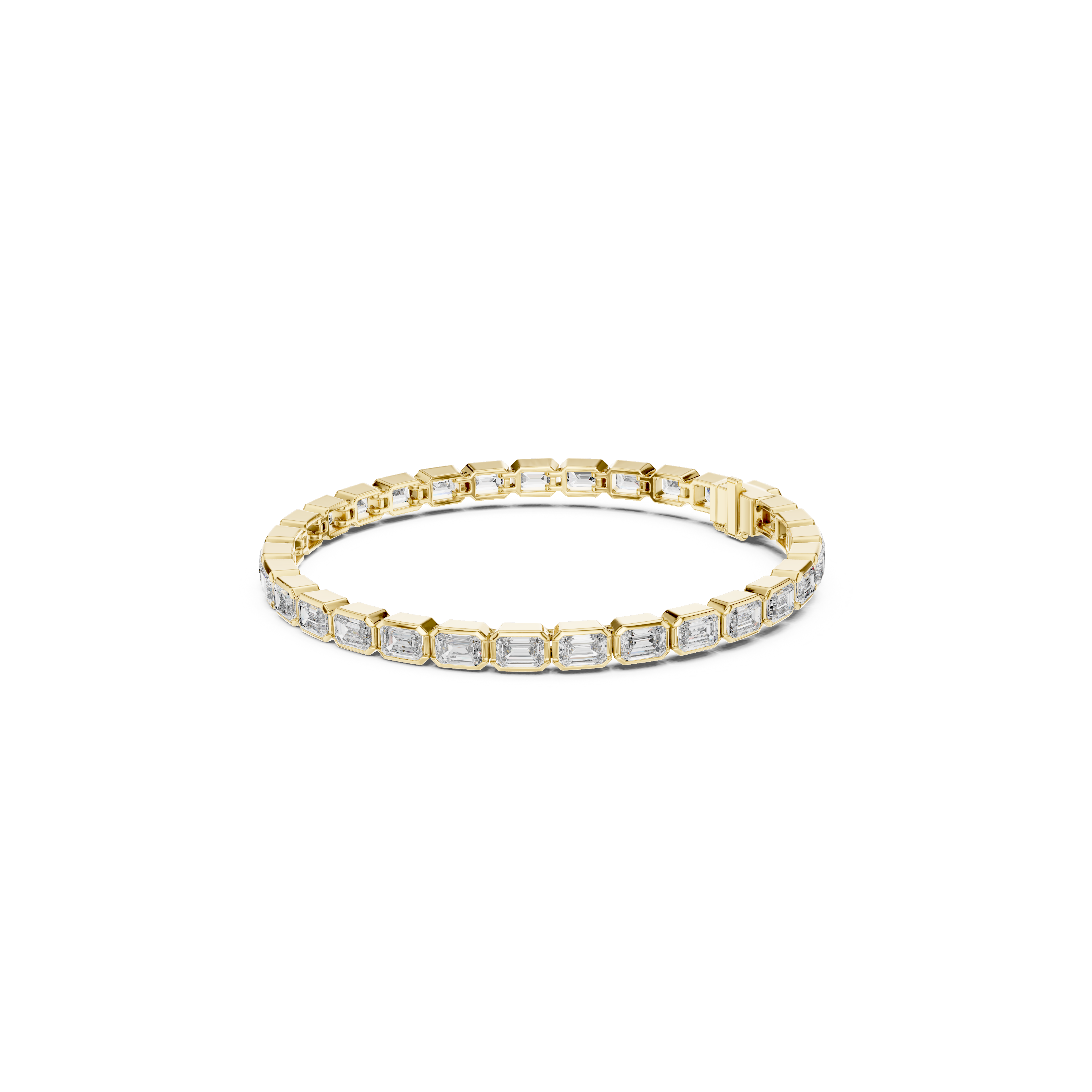 Gold 9Ct Emerald Lab Grown Diamond Tennis Koa Bracelet