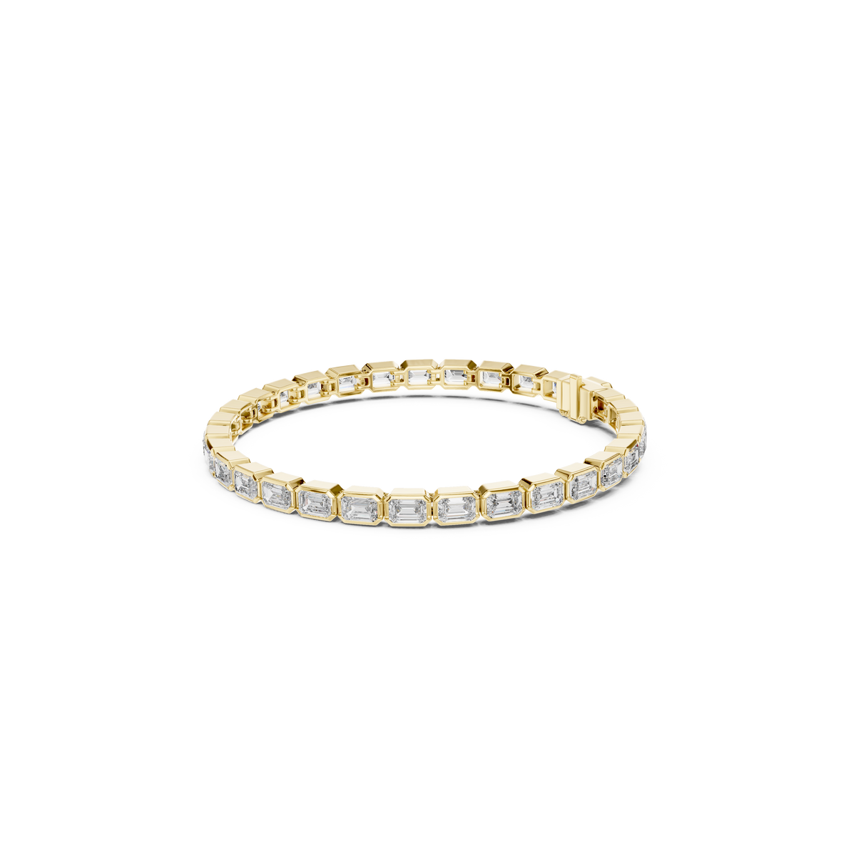 Gold 9Ct Emerald Lab Grown Diamond Tennis Koa Bracelet