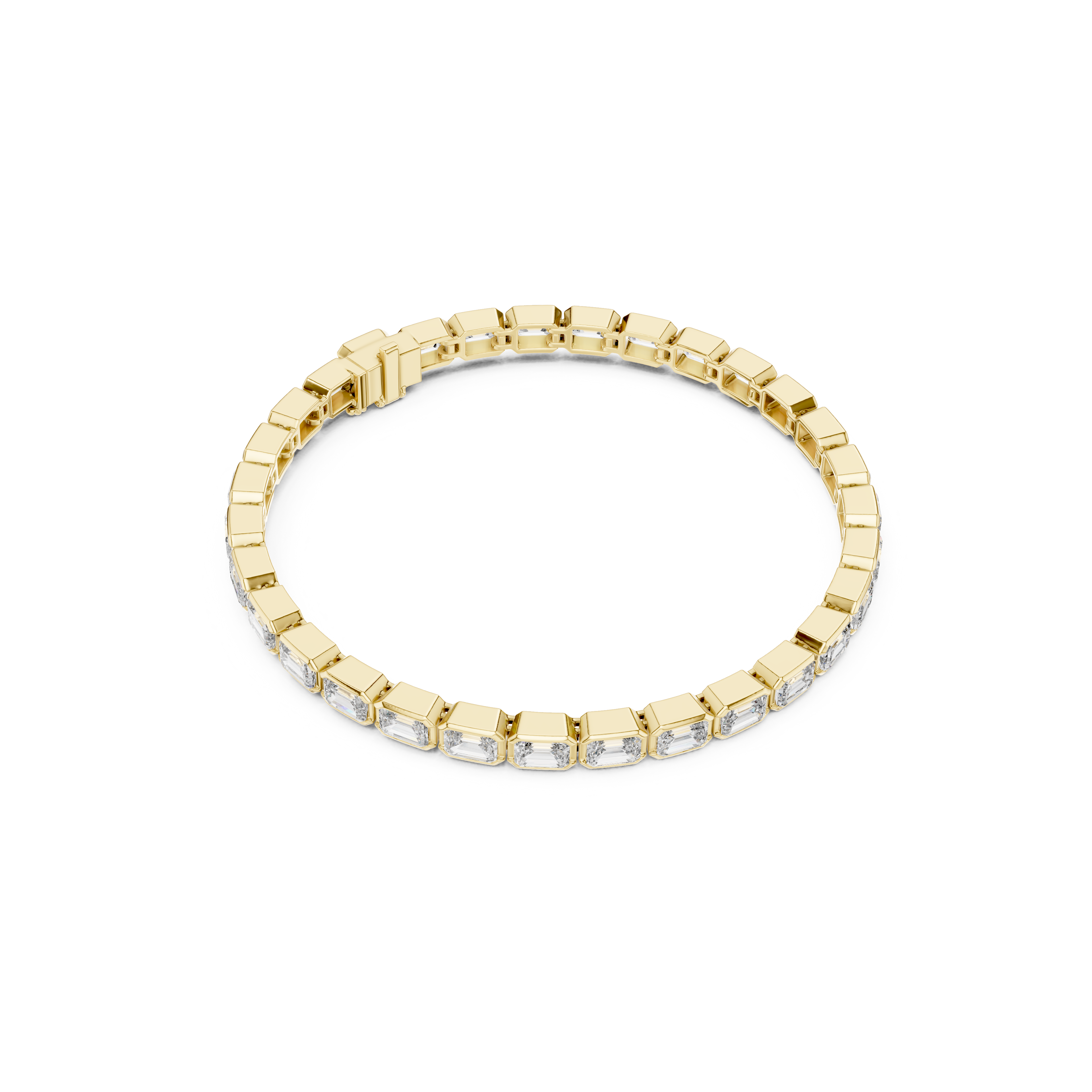 Gold 9Ct Emerald Lab Grown Diamond Tennis Koa Bracelet
