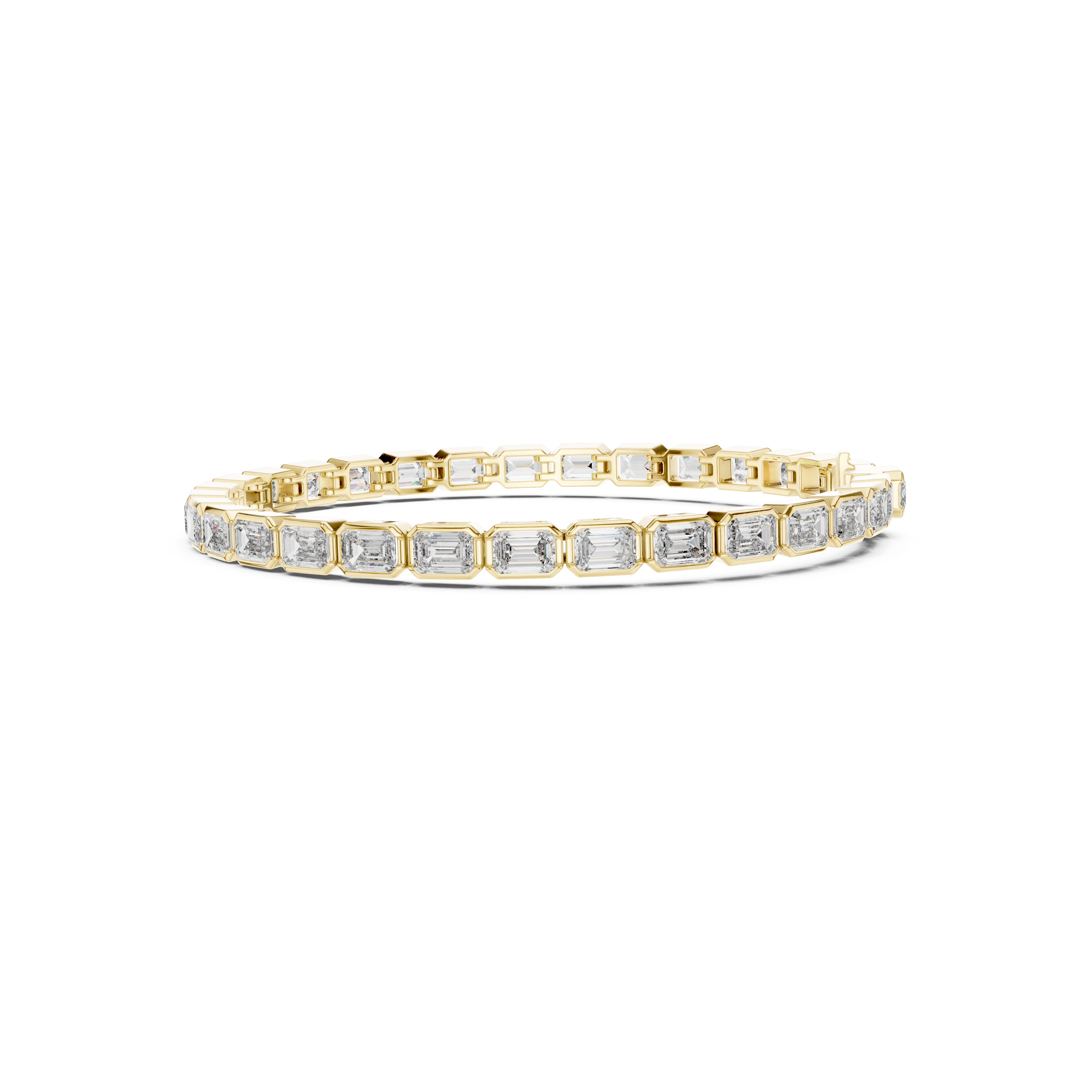 Gold 9Ct Emerald Lab Grown Diamond Tennis Koa Bracelet