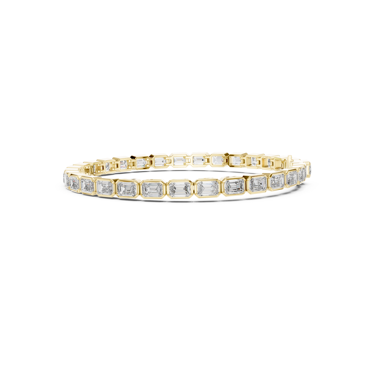 Gold 9Ct Emerald Lab Grown Diamond Tennis Koa Bracelet