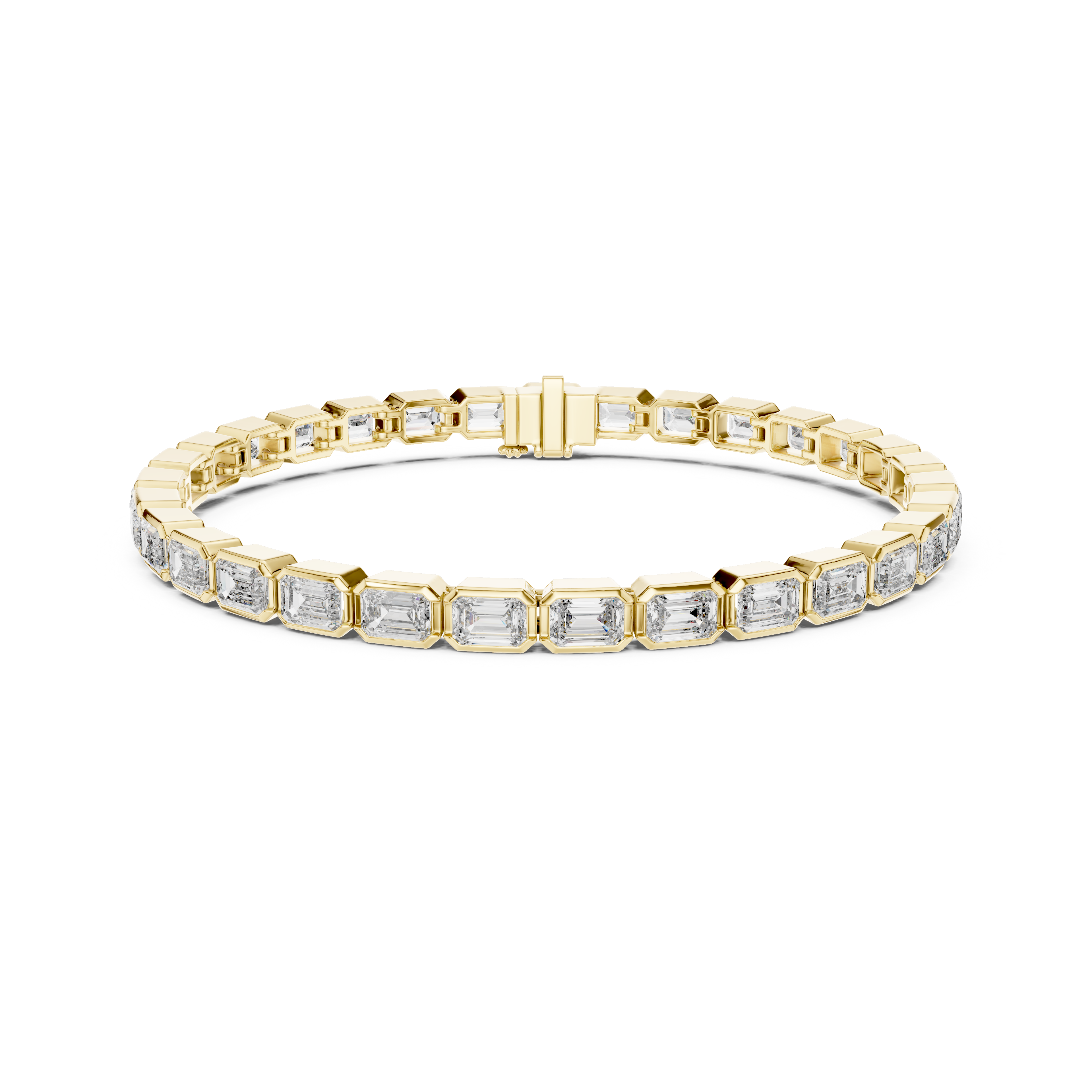 Gold 9Ct Emerald Lab Grown Diamond Tennis Koa Bracelet