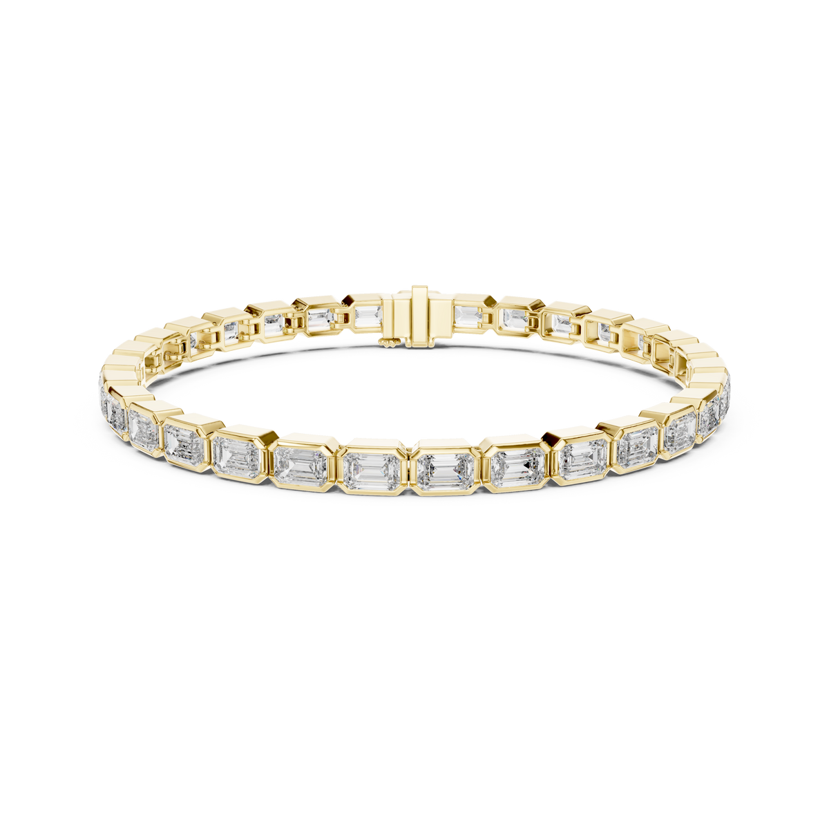 Gold 9Ct Emerald Lab Grown Diamond Tennis Koa Bracelet