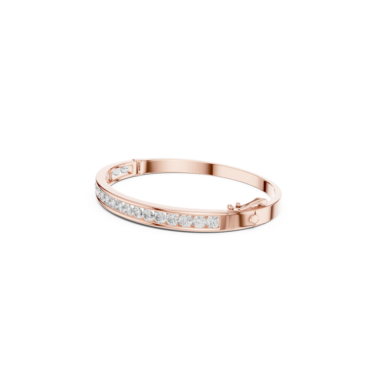Gold 3 5Ct Round Lab Grown Diamond Caleb Bangle Bracelet