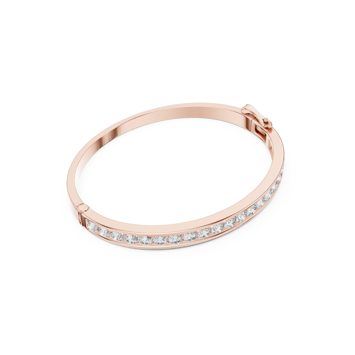 Gold 3 5Ct Round Lab Grown Diamond Caleb Bangle Bracelet