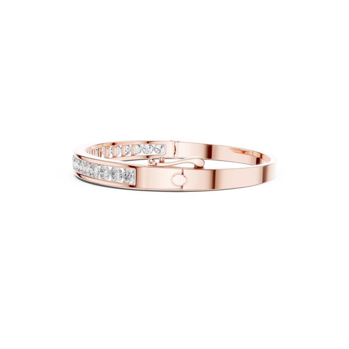 Gold 3 5Ct Round Lab Grown Diamond Caleb Bangle Bracelet