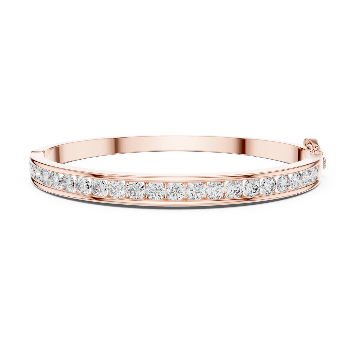 Gold 3 5Ct Round Lab Grown Diamond Caleb Bangle Bracelet