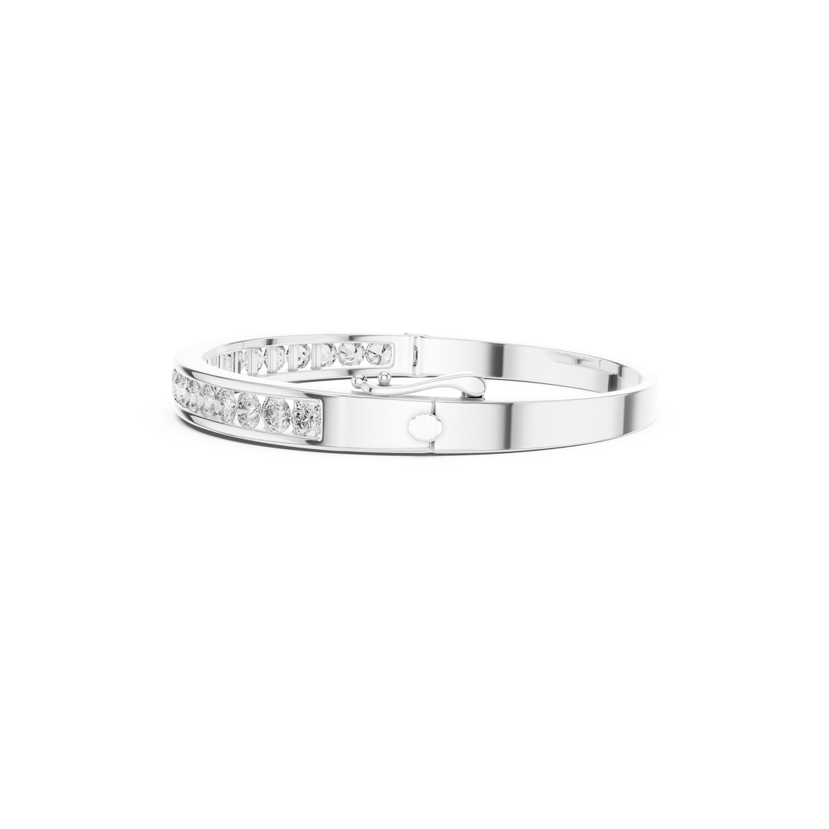 Gold 3 5Ct Round Lab Grown Diamond Caleb Bangle Bracelet