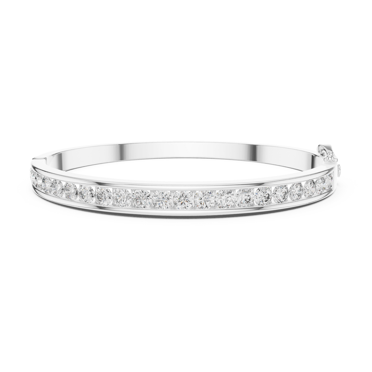 Gold 3 5Ct Round Lab Grown Diamond Caleb Bangle Bracelet