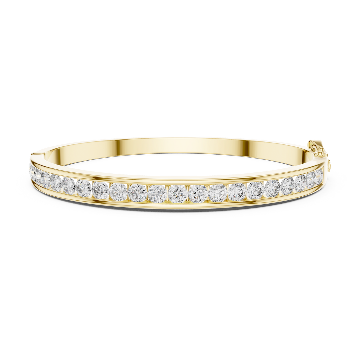 Gold 3 5Ct Round Lab Grown Diamond Caleb Bangle Bracelet