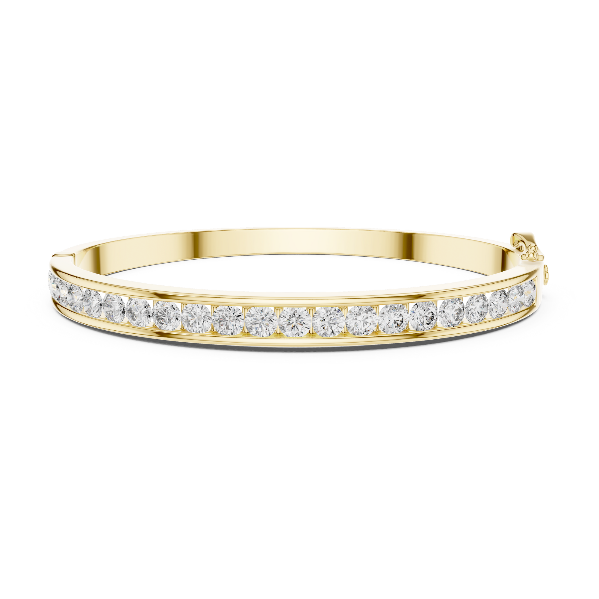Gold 3 5Ct Round Lab Grown Diamond Caleb Bangle Bracelet