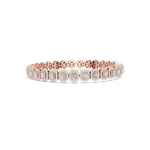 Gold 7Ct Emerald Halo Lab Grown Diamond Suton Bracelet