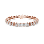 Gold 7Ct Emerald Halo Lab Grown Diamond Suton Bracelet