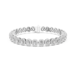 Gold 7Ct Emerald Halo Lab Grown Diamond Suton Bracelet