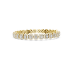 Gold 7Ct Emerald Halo Lab Grown Diamond Suton Bracelet