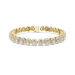 Gold 7Ct Emerald Halo Lab Grown Diamond Suton Bracelet