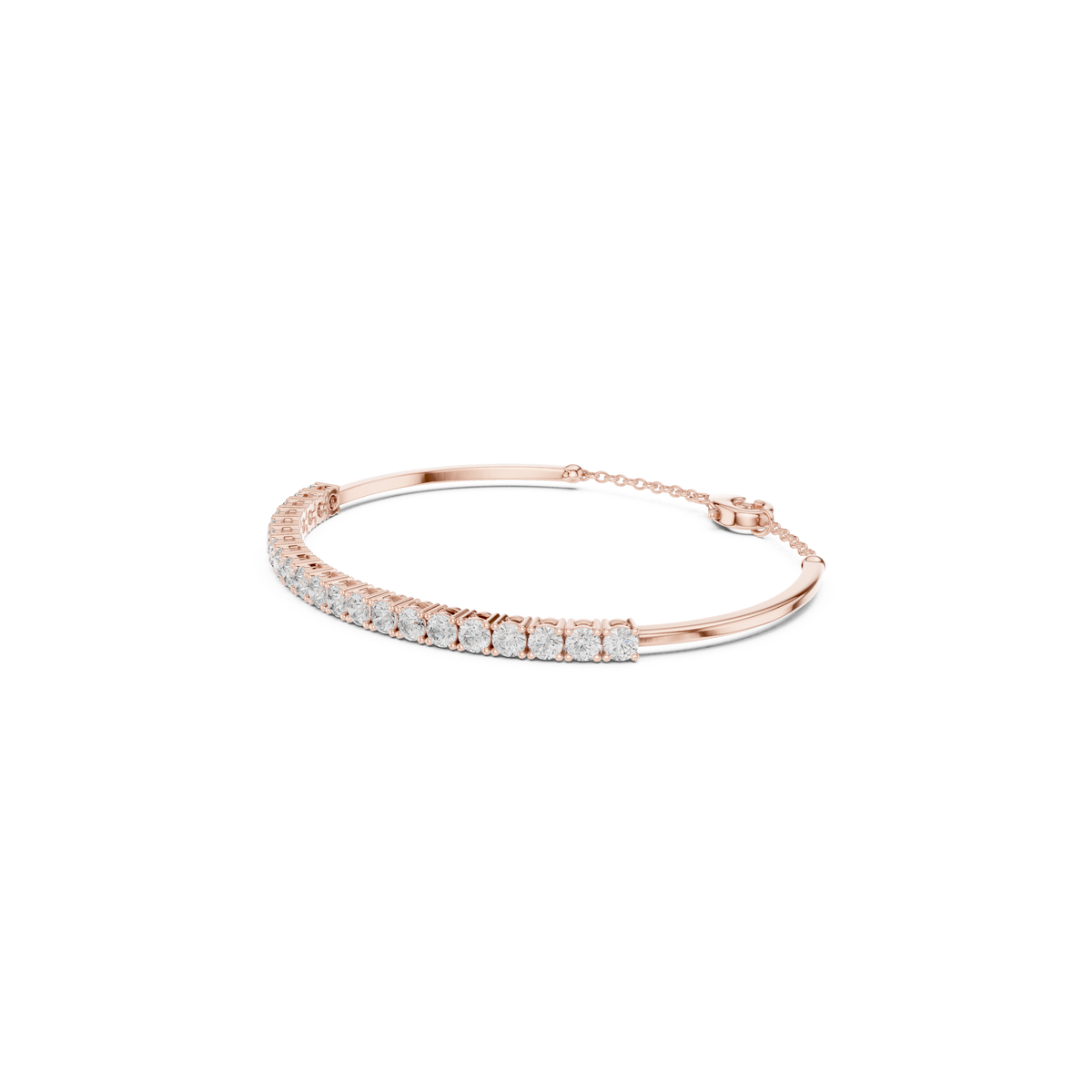 Gold 2Ct Half Tennis Round Lab Grown Diamond Tess Bracelet