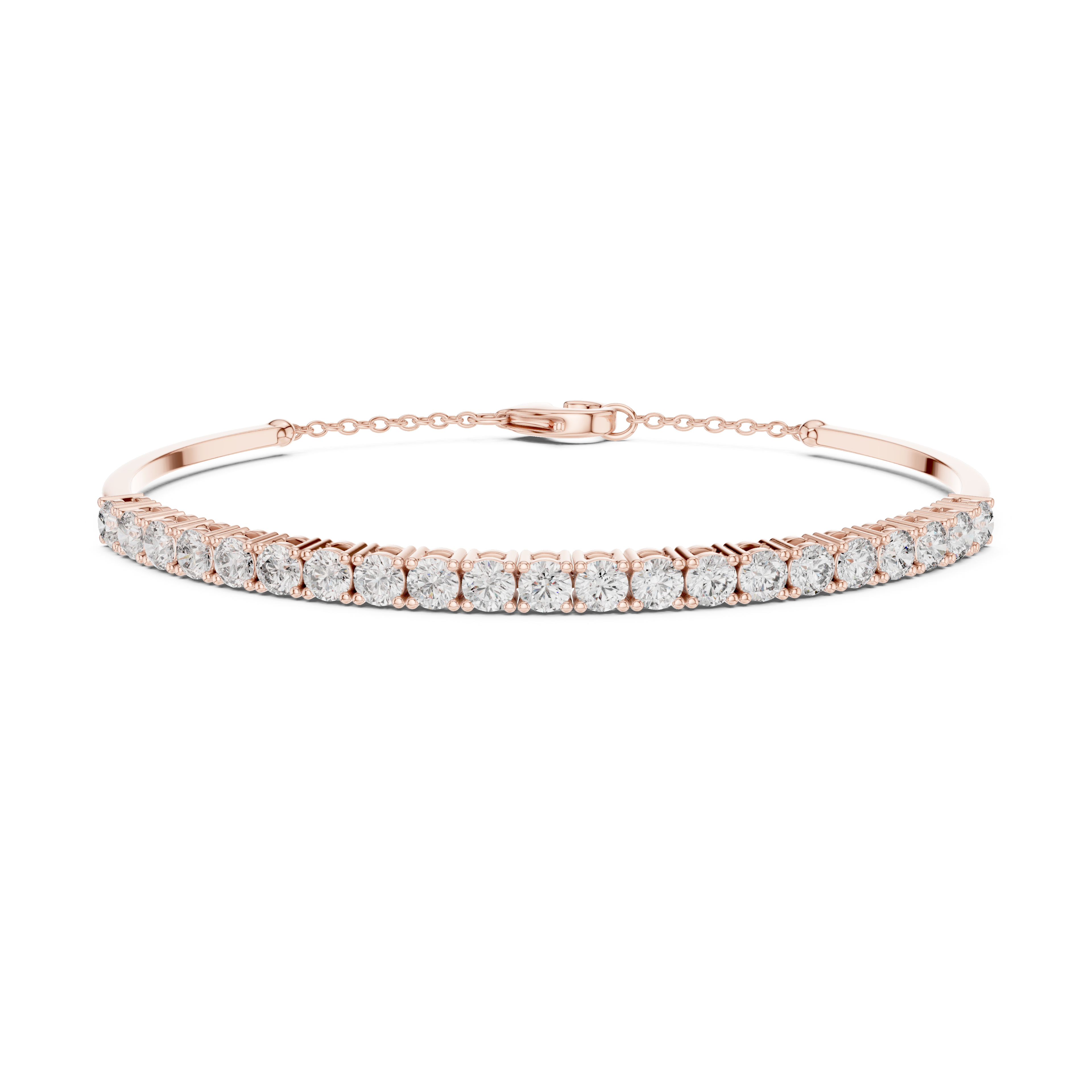 Gold 2Ct Half Tennis Round Lab Grown Diamond Tess Bracelet