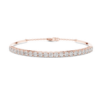 Gold 2Ct Half Tennis Round Lab Grown Diamond Tess Bracelet