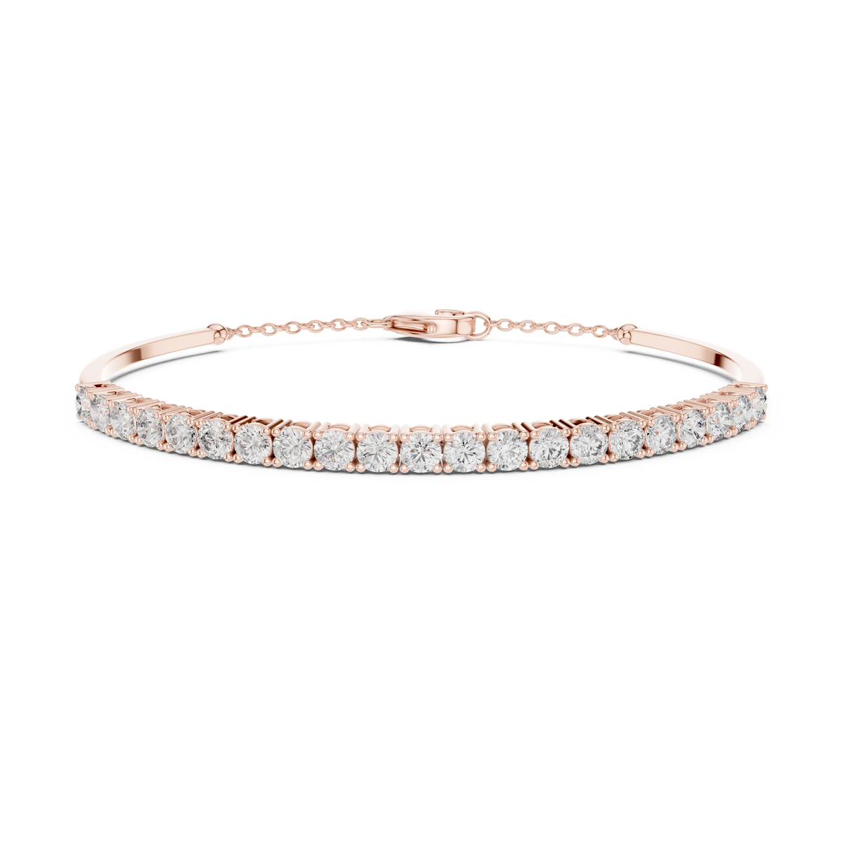 Gold 2Ct Half Tennis Round Lab Grown Diamond Tess Bracelet