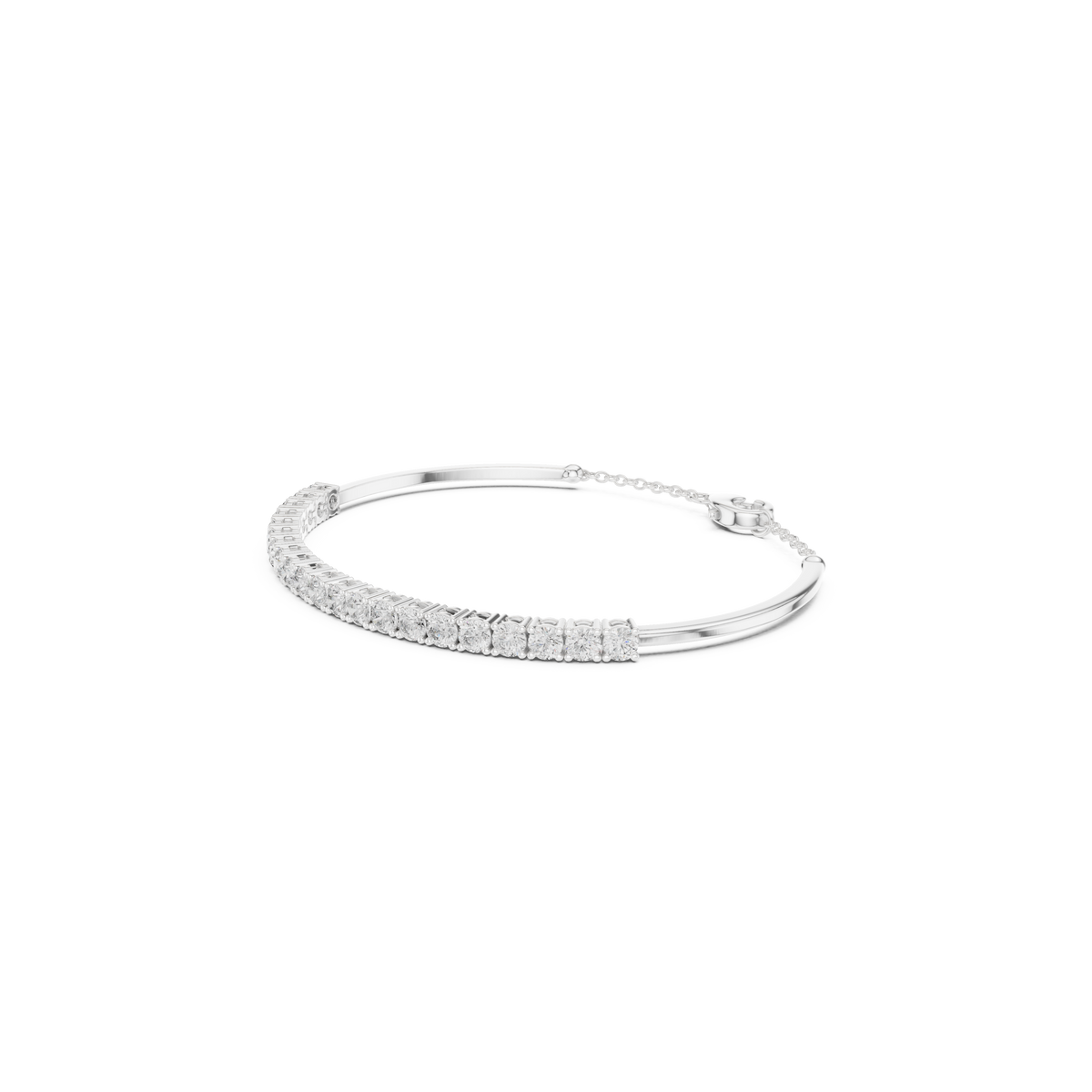 Gold 2Ct Half Tennis Round Lab Grown Diamond Tess Bracelet
