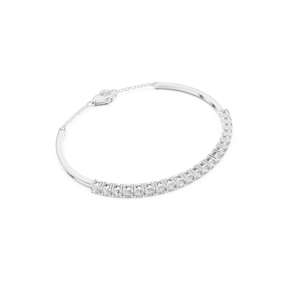Gold 2Ct Half Tennis Round Lab Grown Diamond Tess Bracelet
