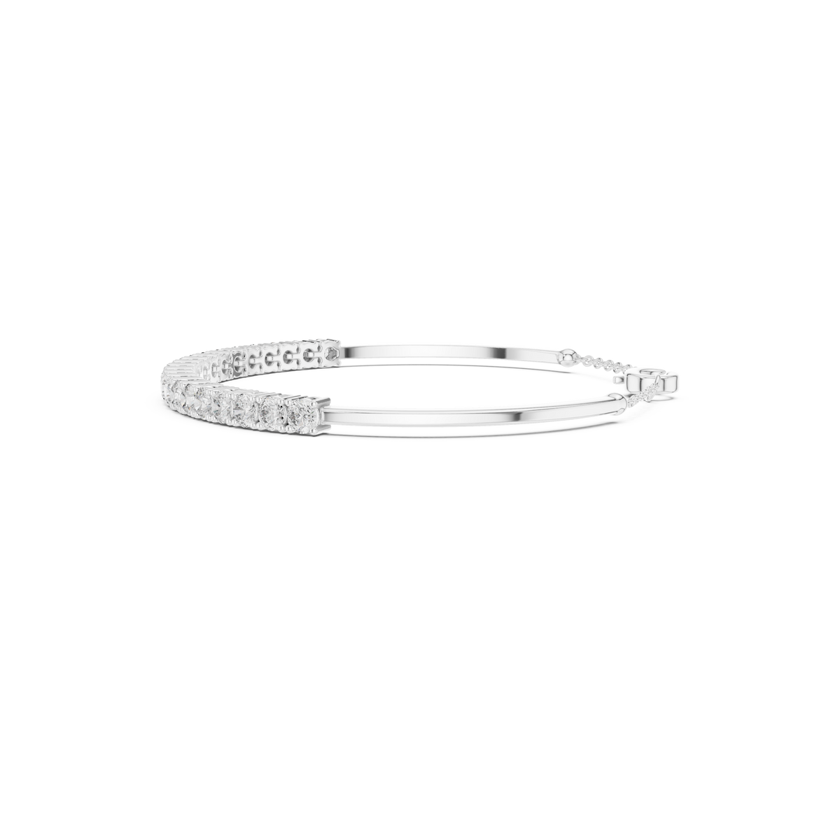 Gold 2Ct Half Tennis Round Lab Grown Diamond Tess Bracelet