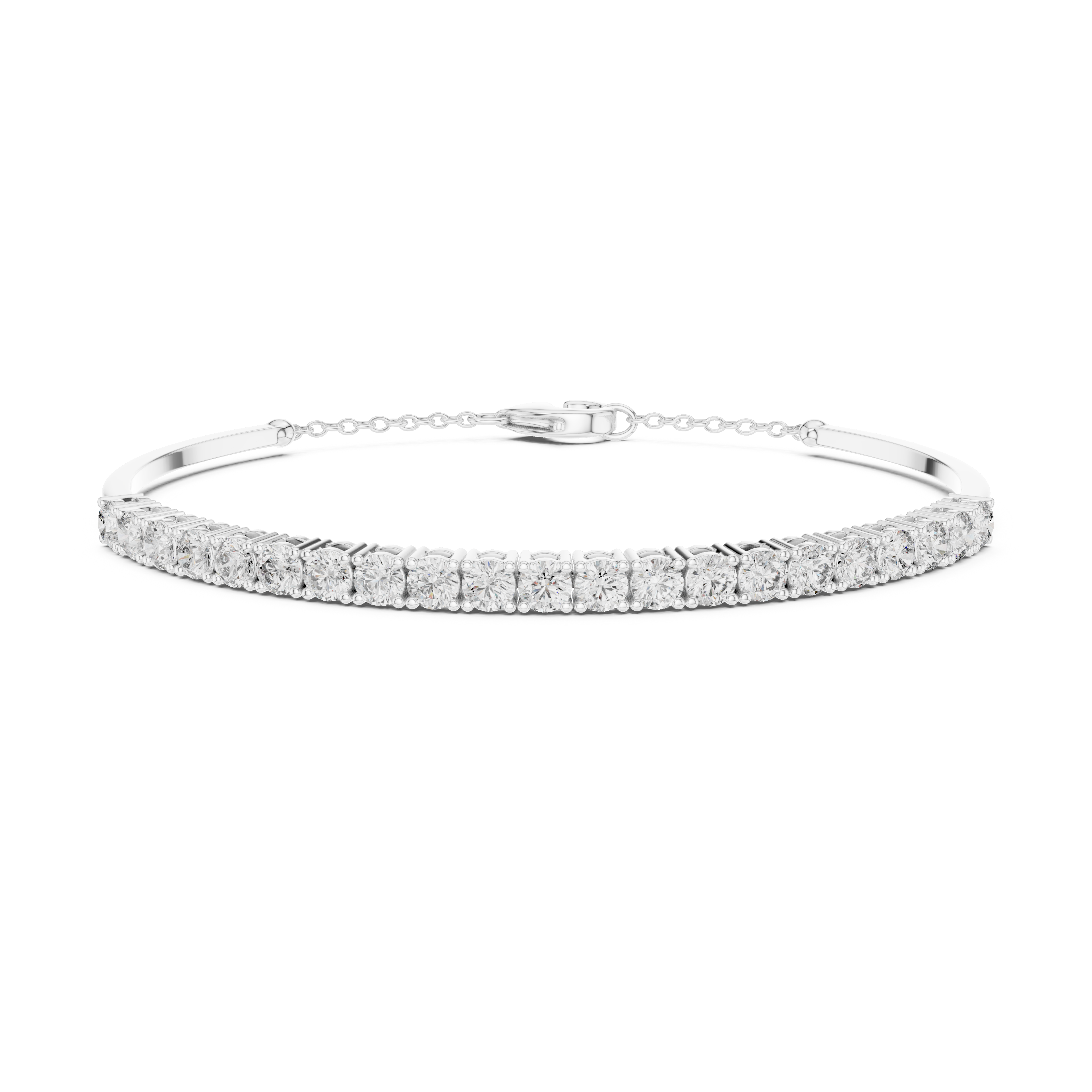 Gold 2Ct Half Tennis Round Lab Grown Diamond Tess Bracelet